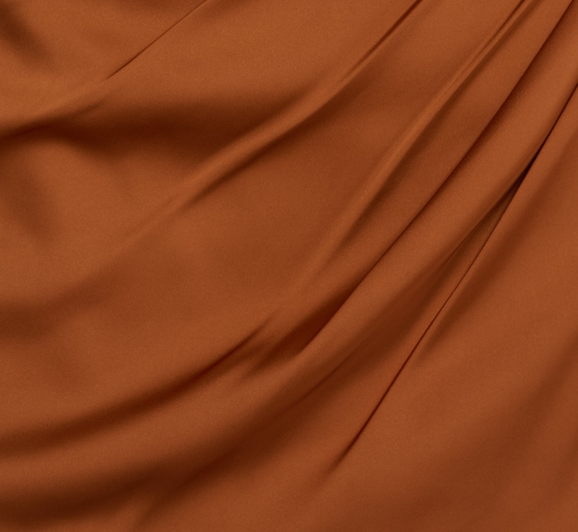 One Shoulder Ruched Satin Gown In Cinnamon、mySite、solidvoid
