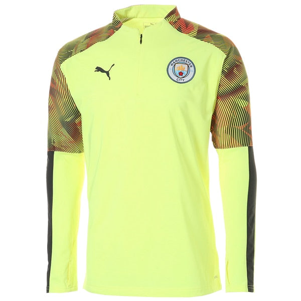 PUMA Men's Manchester City 19/20 1/4 Zip Fizzy Yellow/Asphalt、mySite、noshort