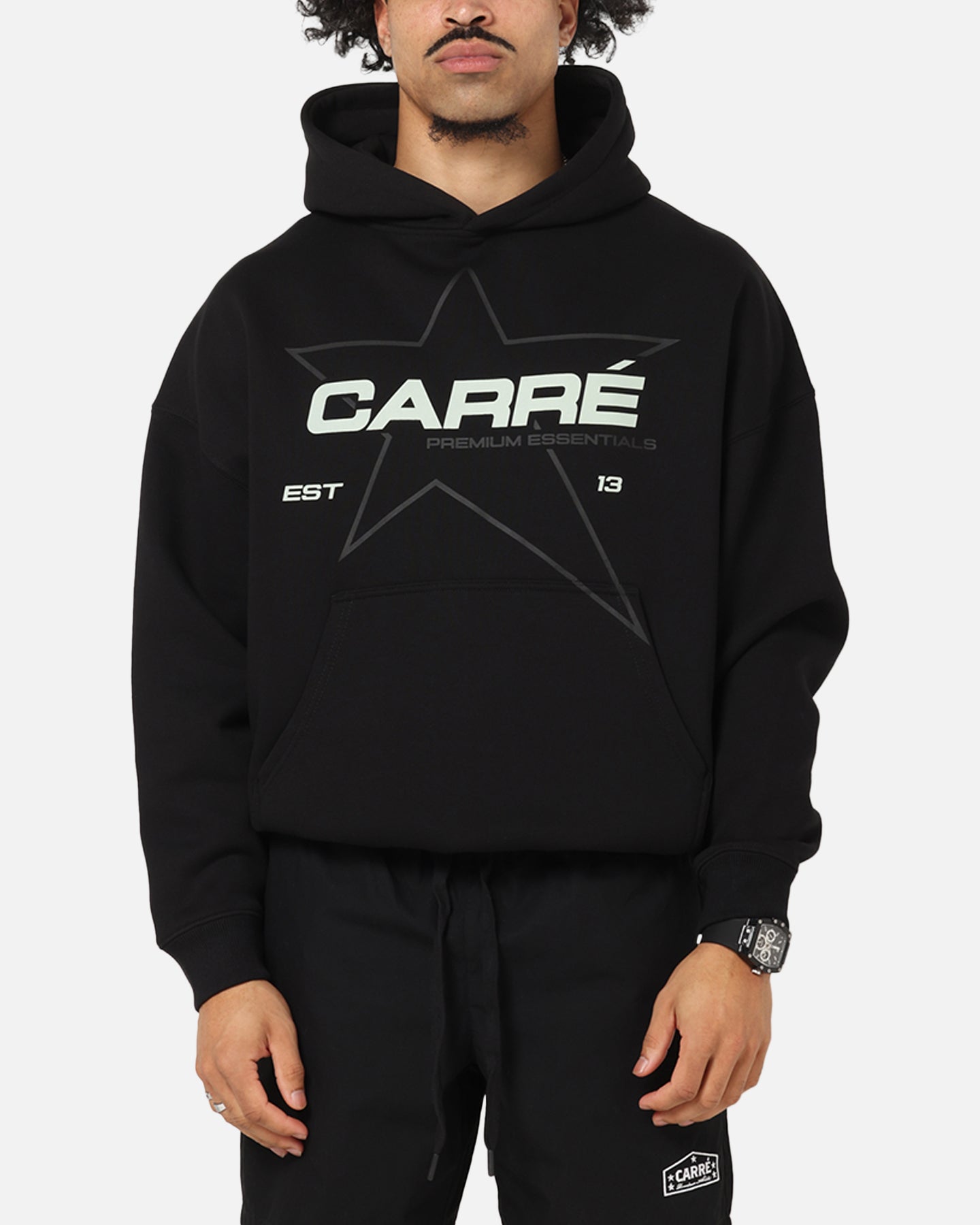 Carre Outlined Hoodie Black、mySite、zt4zffjzw