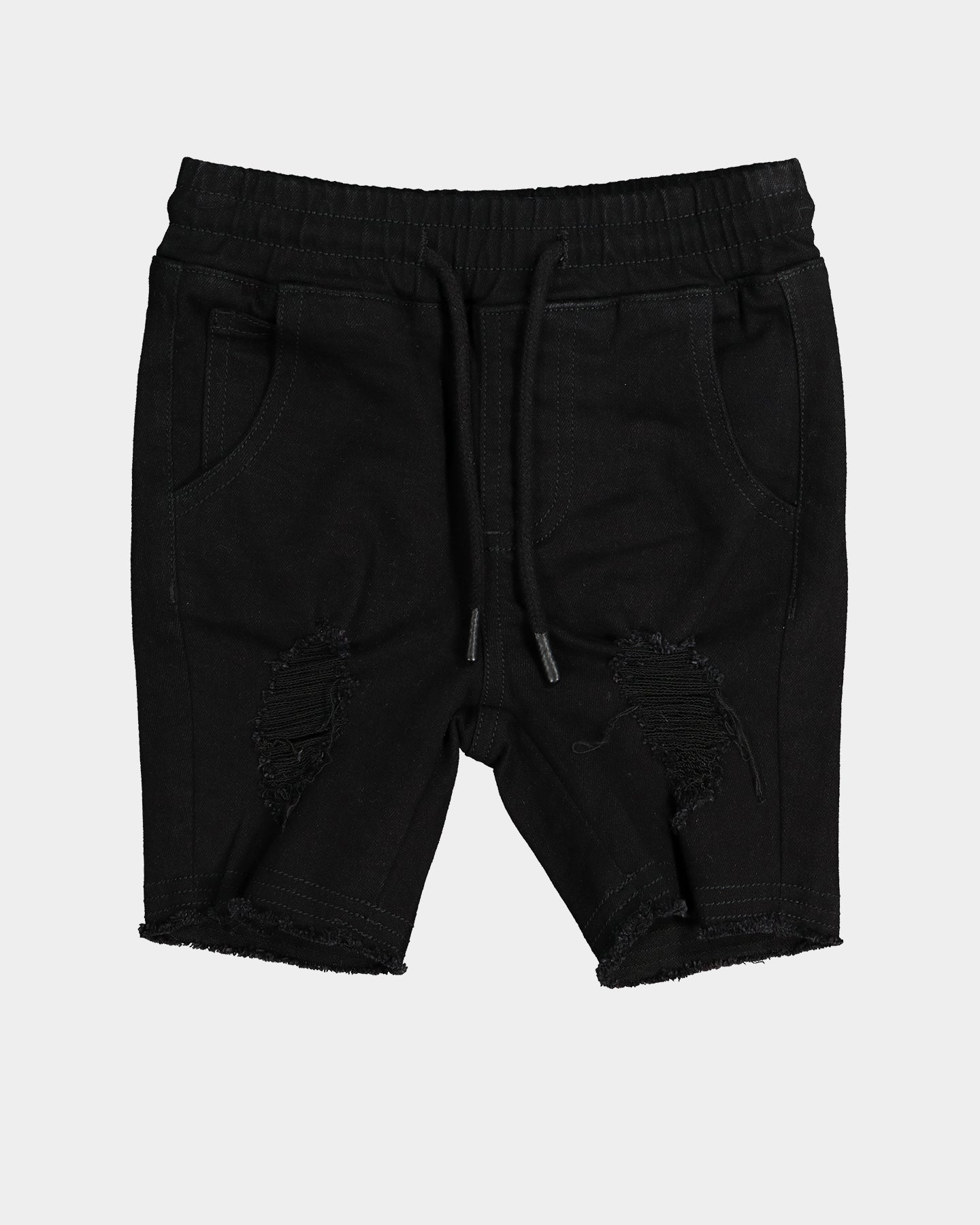 EN ES Kid's Versatile Ripped Denim Shorts Black、mySite、zt4zffjzw