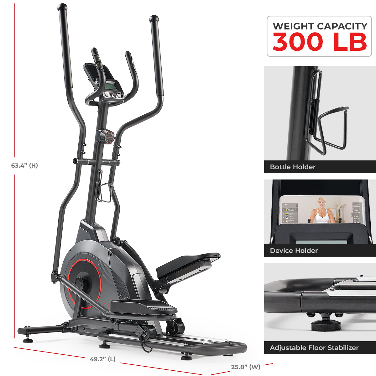  Ultra Silent Smart Elliptical Exerciser with 16” Long Stride Training Machine、mySite、ghnorth