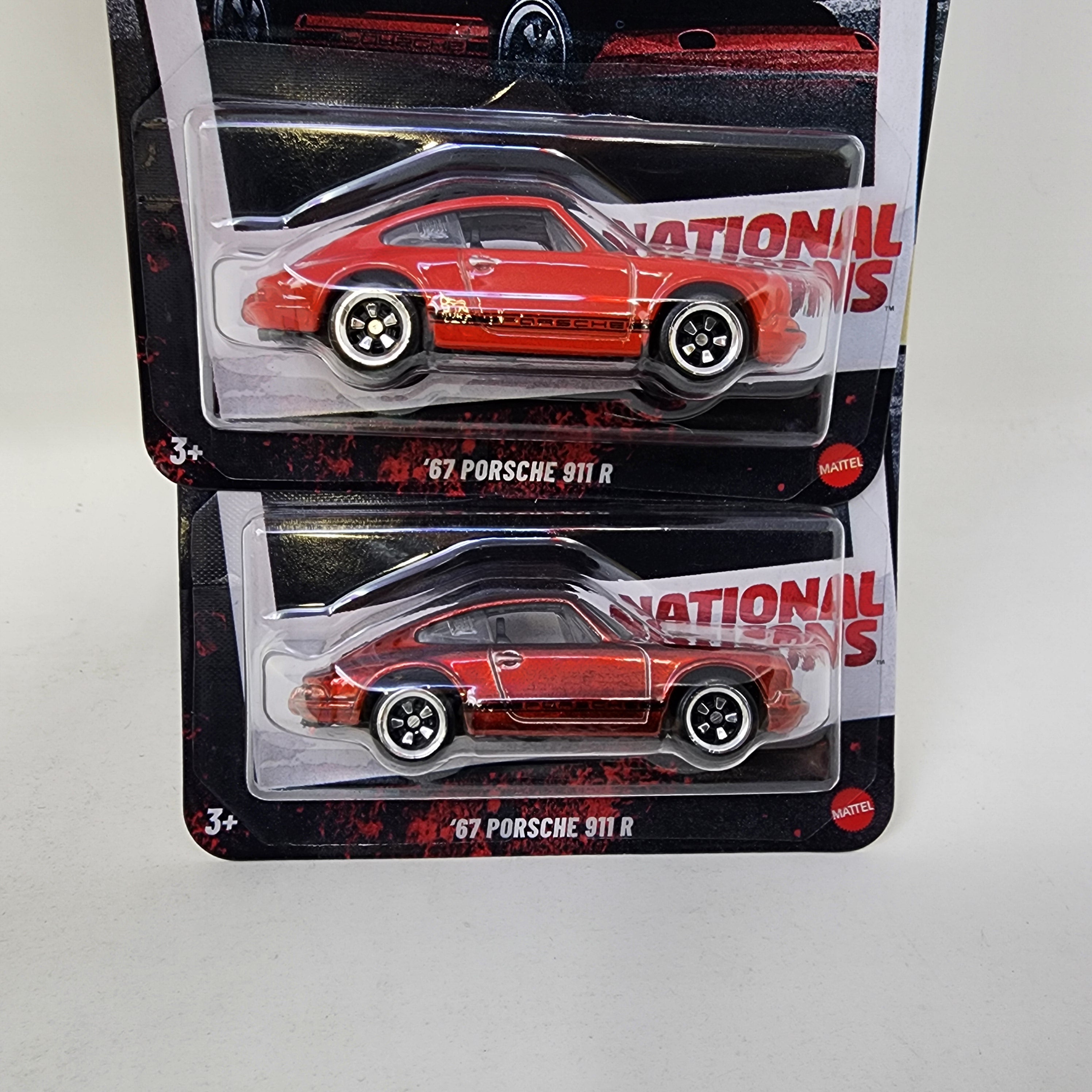 CHASE * '67 Porsche 911 R 5/5 * Spectraflame Dark RED * 2025 Hot Wheels National Icons Silver Series、mySite、hgirdovlk