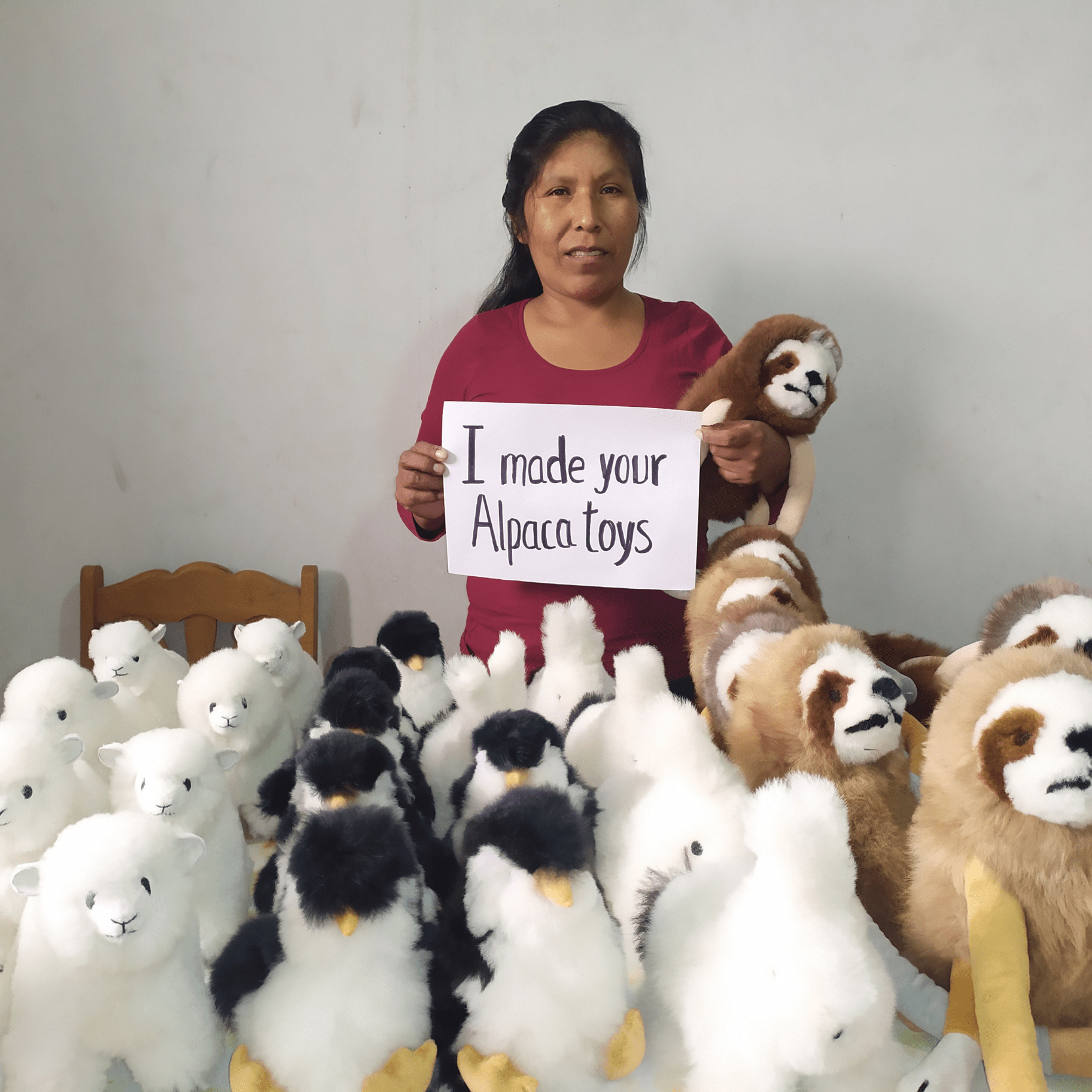 Pink Piggy Alpaca Fur Plush Piggy Handmade in Peru、mySite、g9winljtr