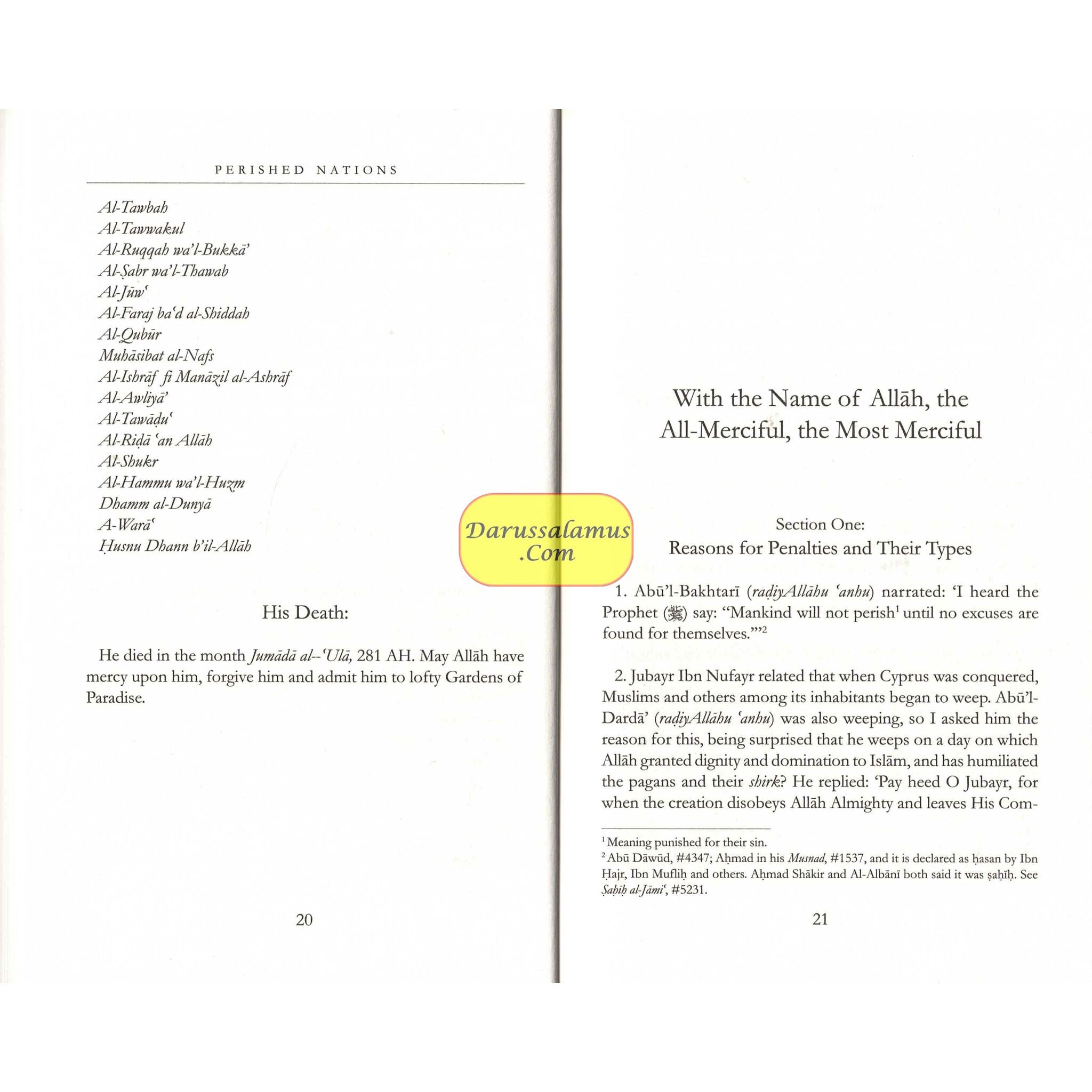 Perished Nations- Book of Penalties By Al-Hafiz Ibn Abi Al-Dunya、mySite、topwebapps