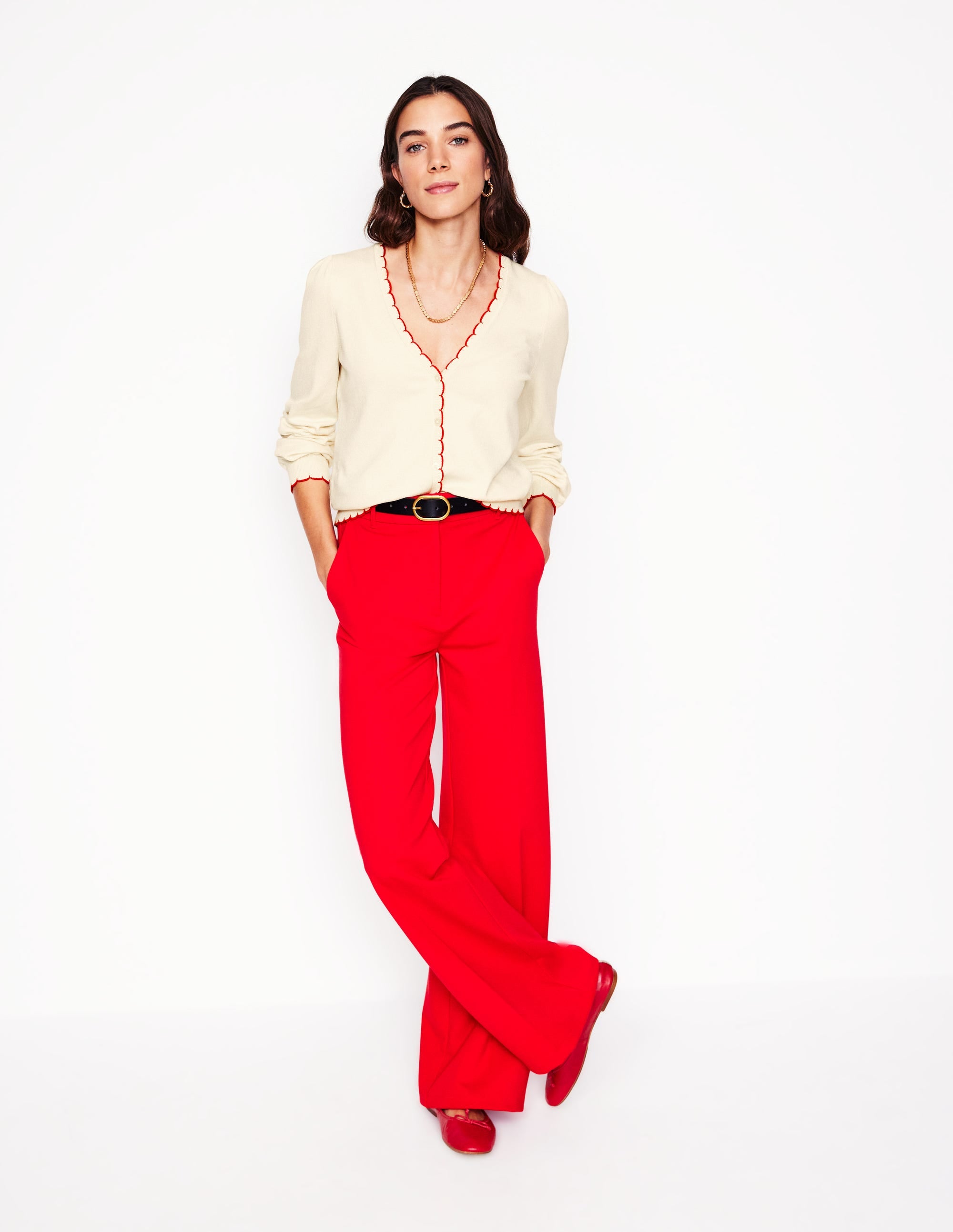  Pru Scallop Trim Cardigan-Warm Ivory、mySite、ashleygrahame