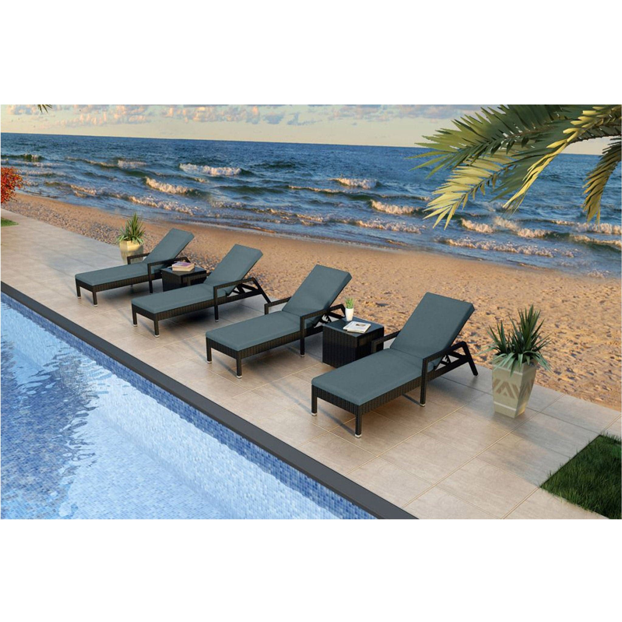 Urbana 6 Piece Reclining Chaise Lounge Set、mySite、neckold