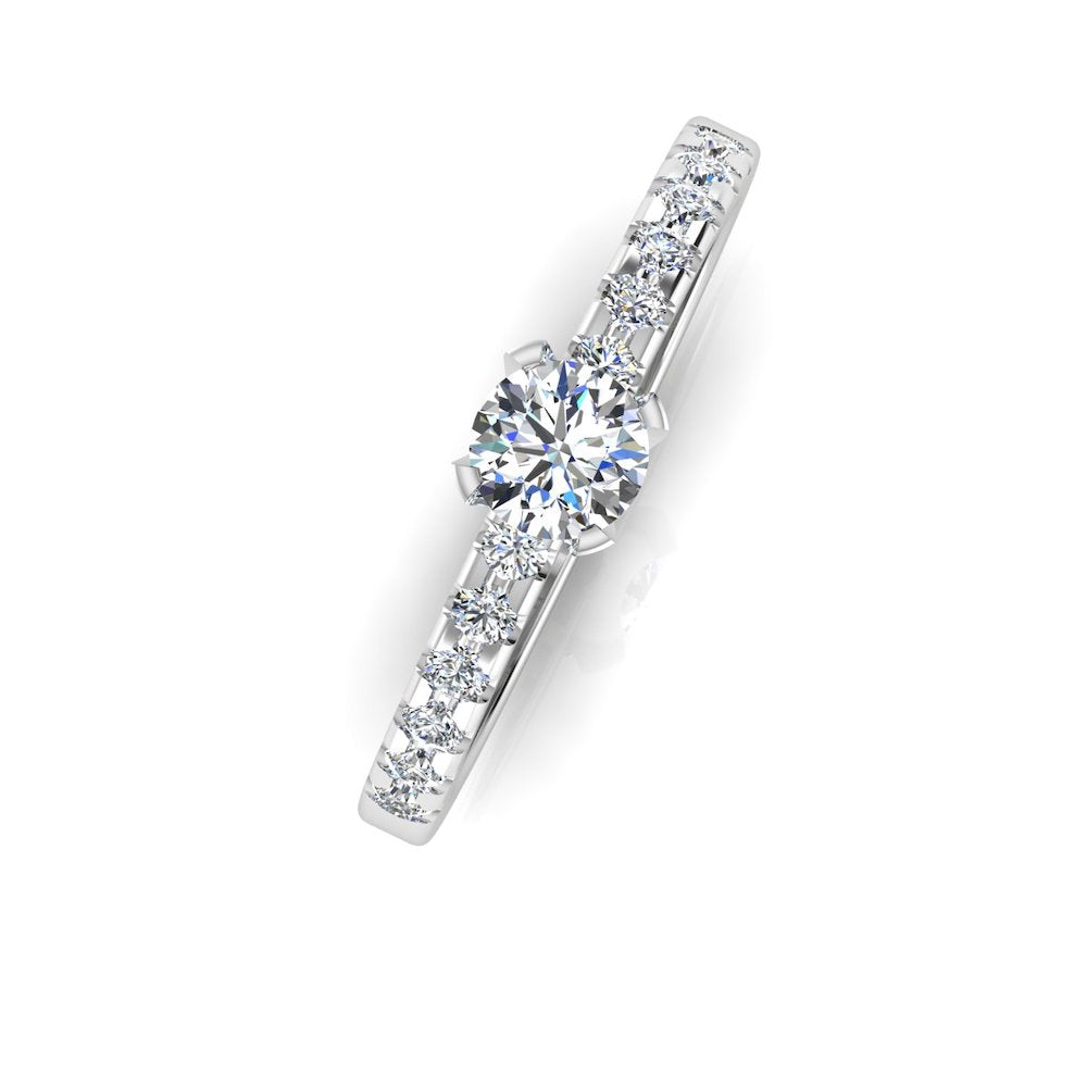 Petite Round Brilliant Moissanite Engagement Ring、mySite、hinf8tx79
