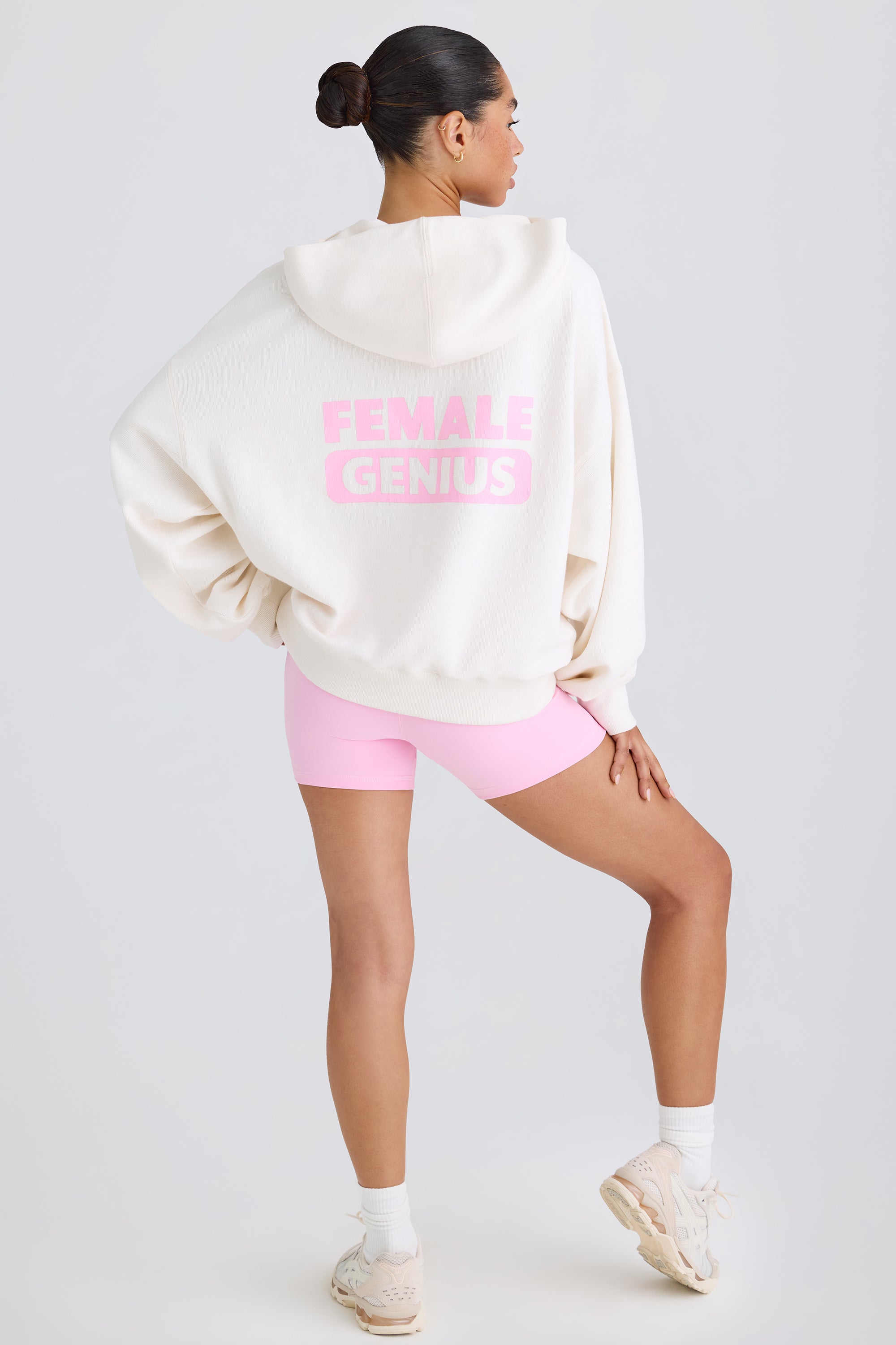 Graphic-Print Hoodie in White、mySite、solidvoid