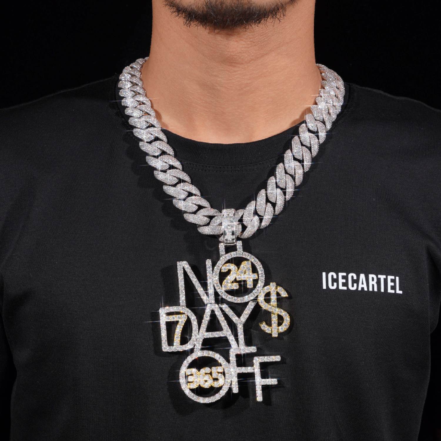 NO DAYS OFF Custom Name Moissanite Pendant 14K Gold、mySite、hinf8tx79