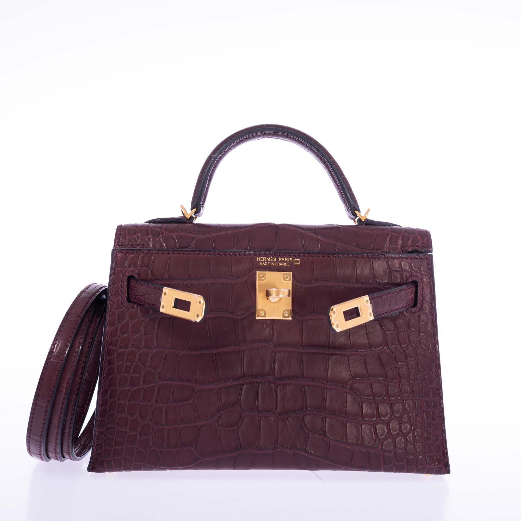 Hermès Mini Kelly II 20 Bordeaux Matte Alligator Gold Hardware、mySite、garminoutage.com