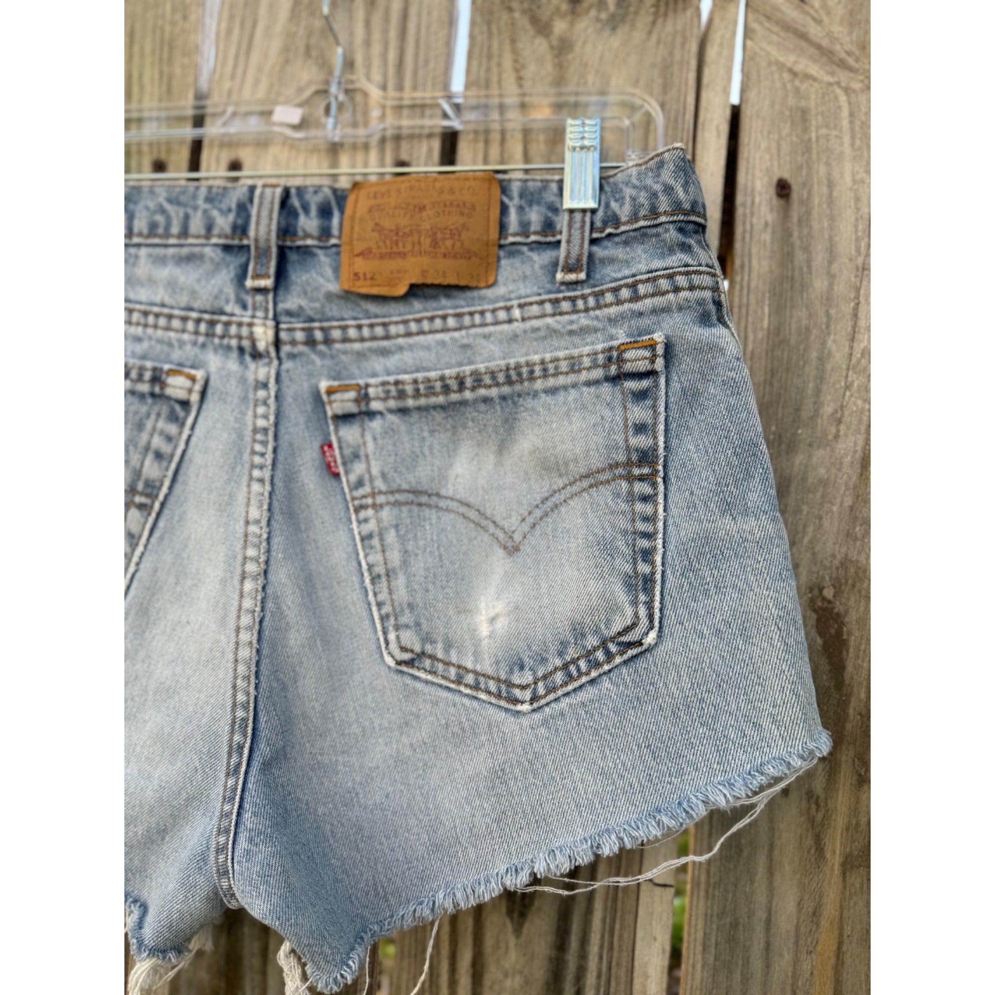 90's Levi's 512 Slim Fit Cut Off Raw Hem Denim Jean Shorts 34、mySite、garagedoors4me