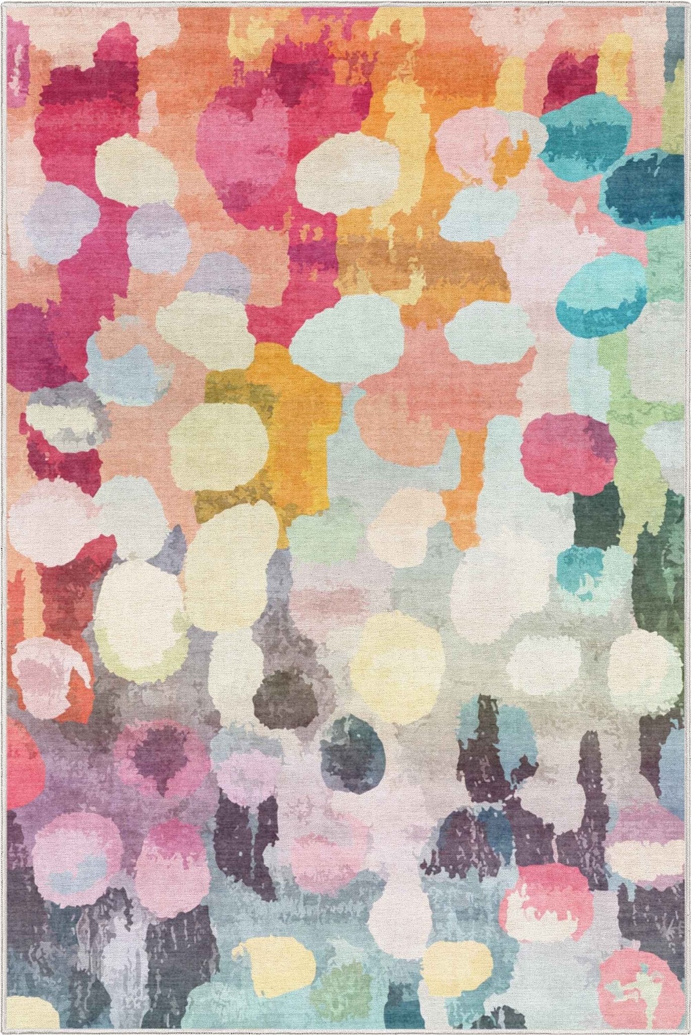 Apollo Galets d’Aquarelle – Abstract Watercolor & Pebble Flat Woven Multicolor Rug、mySite、gigharbornorthrealestate