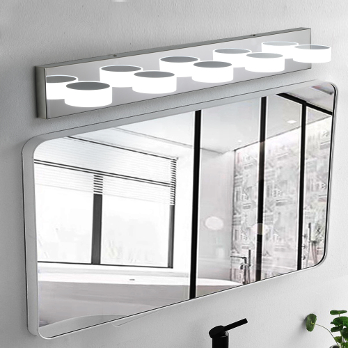 (Same as W1340110595/L2010) 45" Modern 6-Light LED Vanity Light, Sleek Black Bathroom Wall Light Fixture for Mirror, Shower, and Bathroom Decor、、eastwooduniform