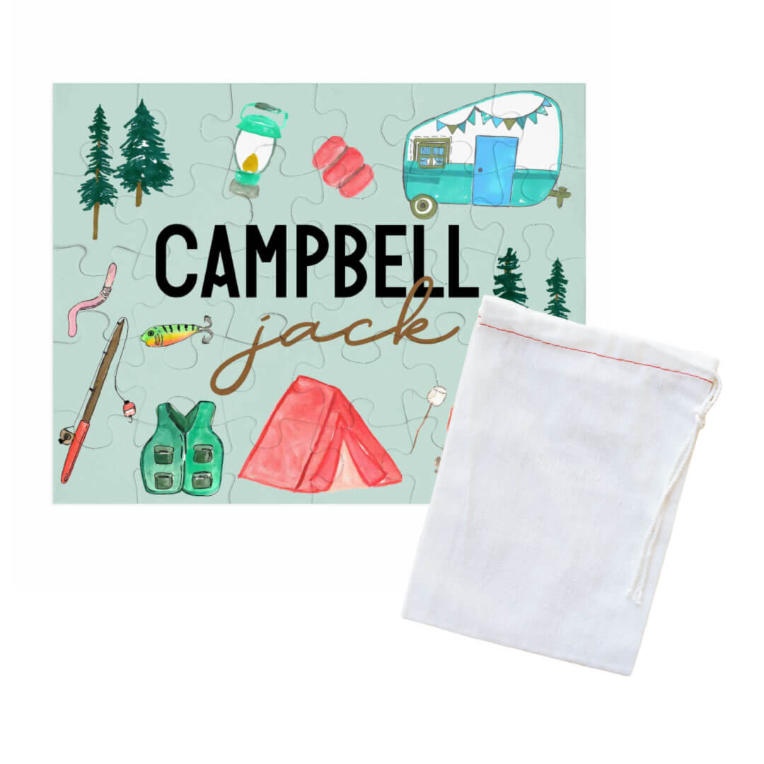  Kids Personalized 30 Piece Puzzle | Happy Camper、mySite、layawaytickets