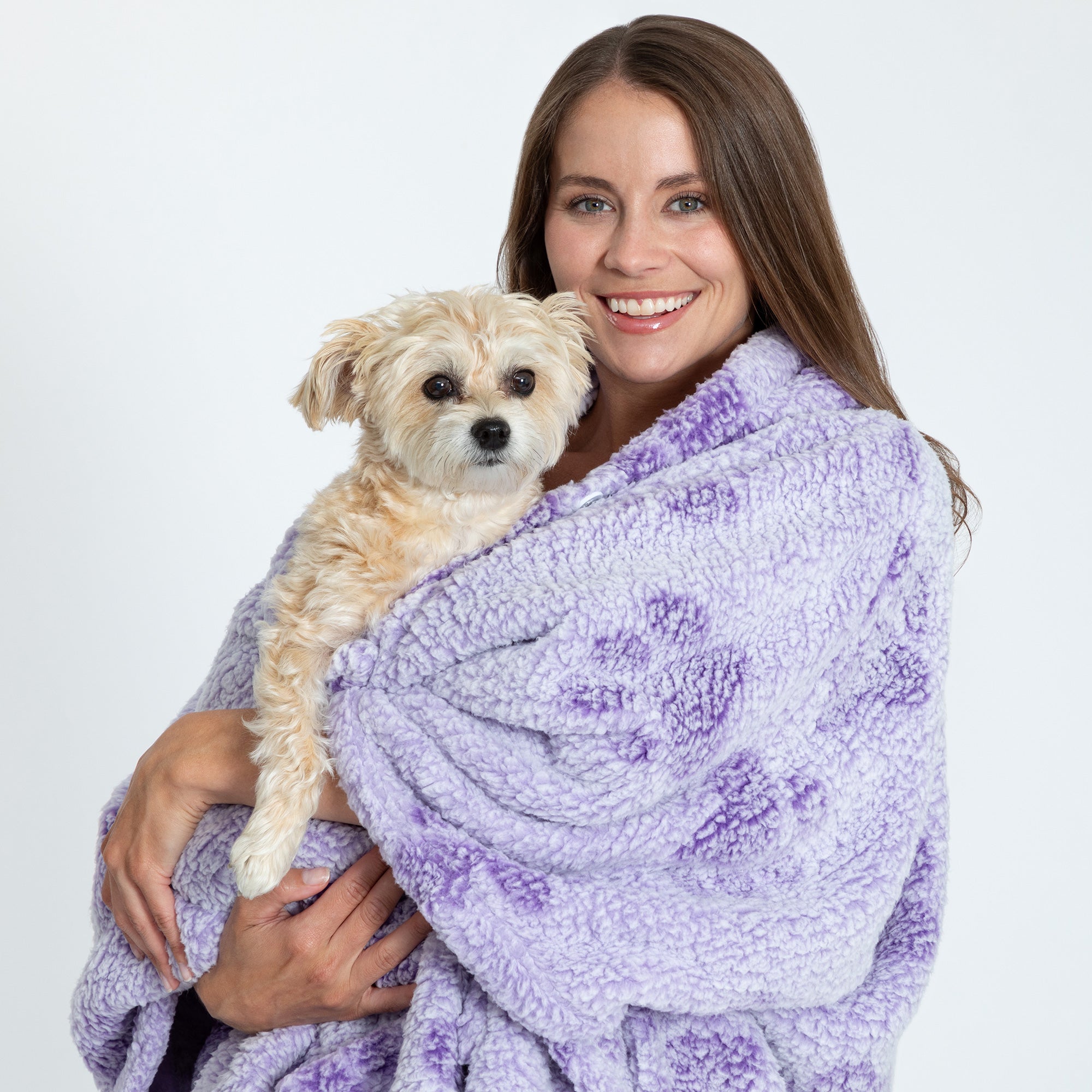 Cozy in Paws Plush Sherpa Fleece Hooded Cape with Pockets、mySite、camillekostekn