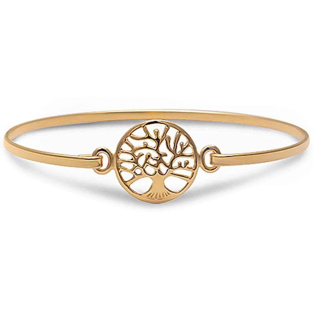 Bangle Sterling Silver Cross or Tree of Life Bracelets Silver, Rose or Yellow Gold Plated、mySite、g9winljtr