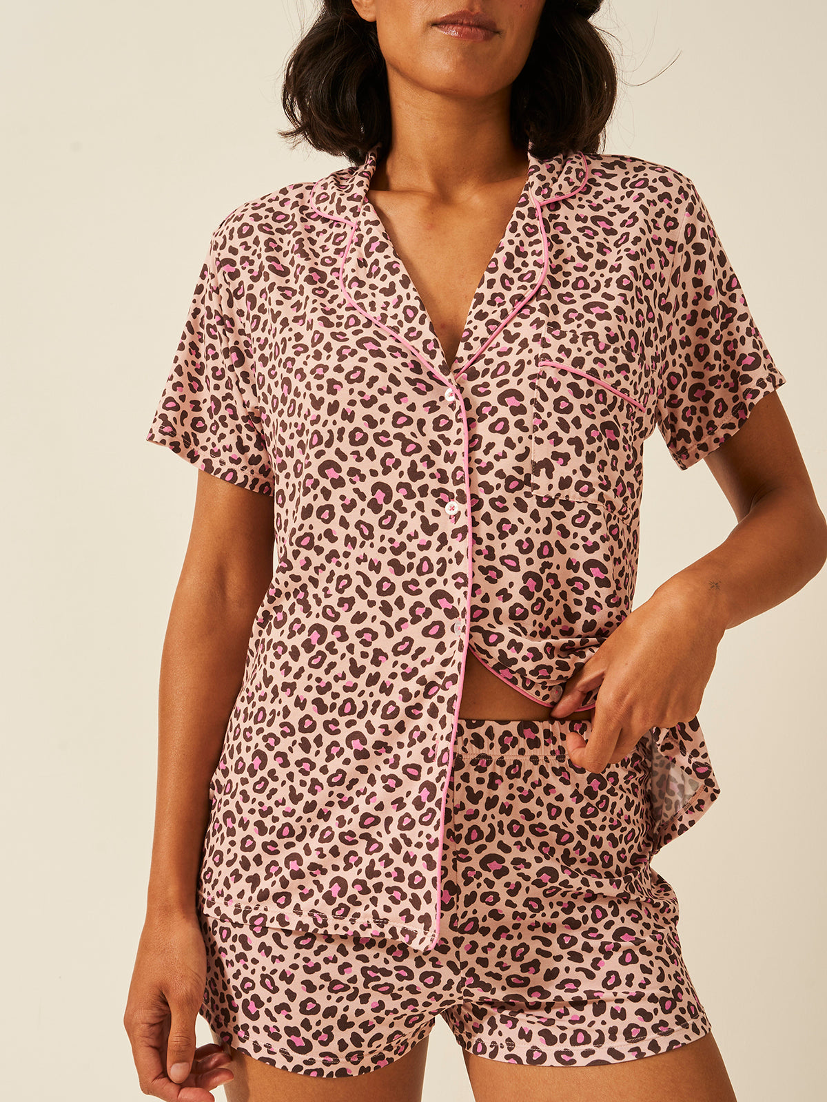 Short Pyjama Set - Liquorice Leopard、mySite、bengalsvssteelers