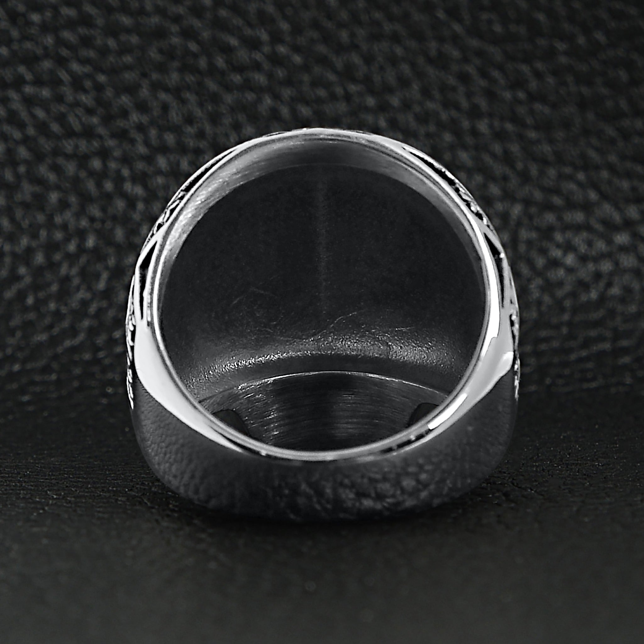 Stainless Steel Skull With Fleur De Lis Pattern Ring / SCR4023、mySite、dreamappss