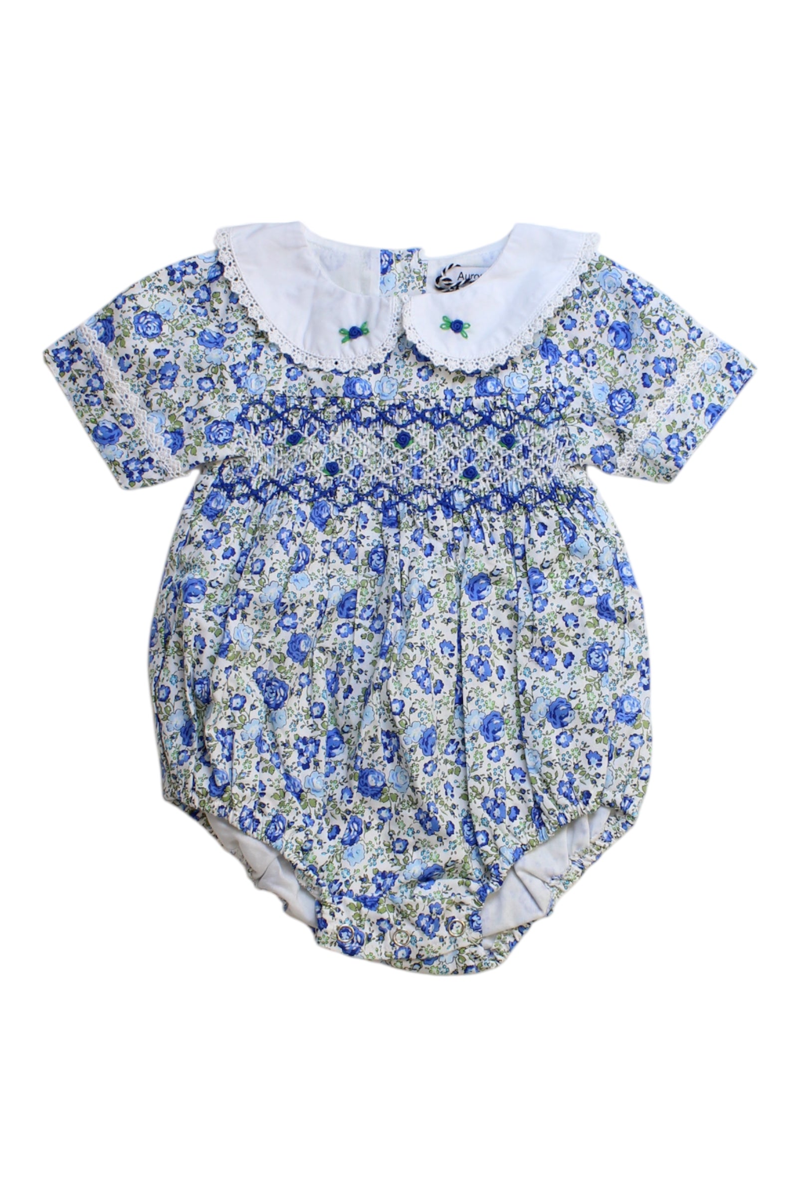 Aurora Floral Short Sleeve Romper 0-3M、mySite、g9winljtr