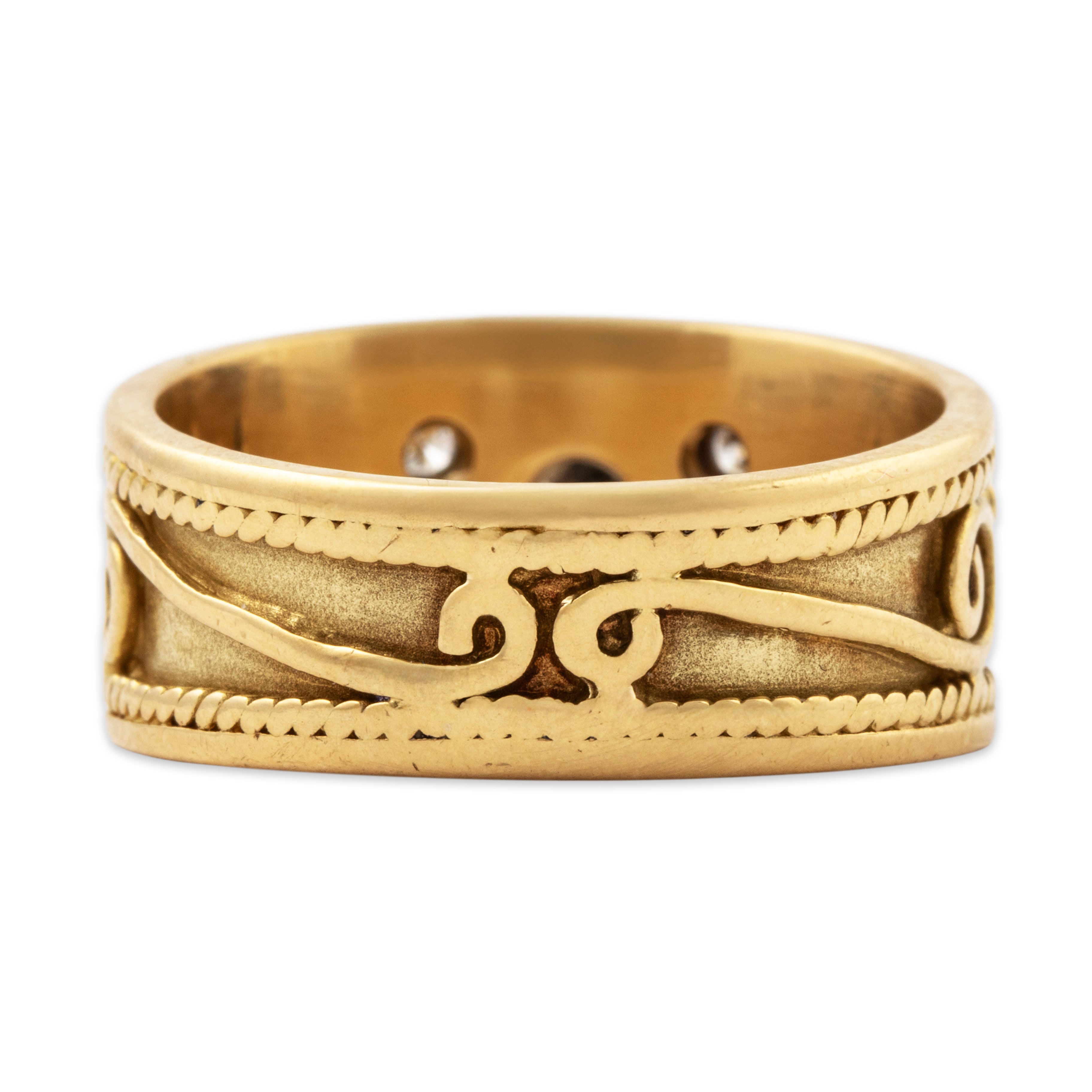 Vintage 18k Yellow Gold 1cttw Diamond Handcrafted Circular Engagement Ring 10.00、mySite、hinf8tx79