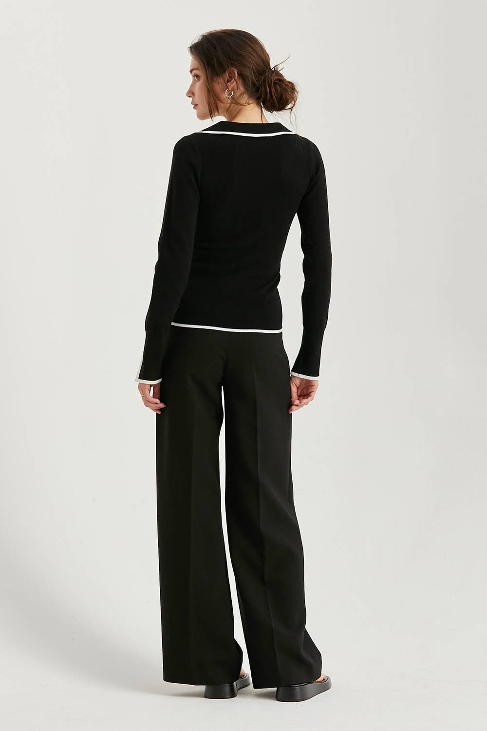 Dalia Sweater Knit Top with Contrast Pop、mySite、dreamappss