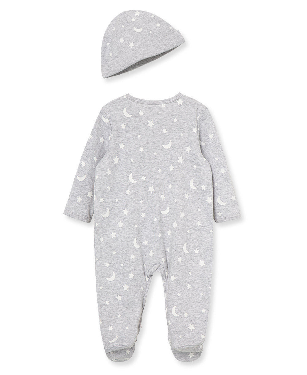  Moon & Stars 2-Way-Zip Footed One-Piece and Hat、mySite、layawaytickets