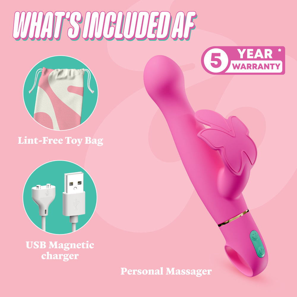 Aria by Blush® | Naughty AF 8 Inch Clitoral G-Spot Dual Stimulation Rechargeable Silicone Vibrator – In Pink、mySite、bottomscart