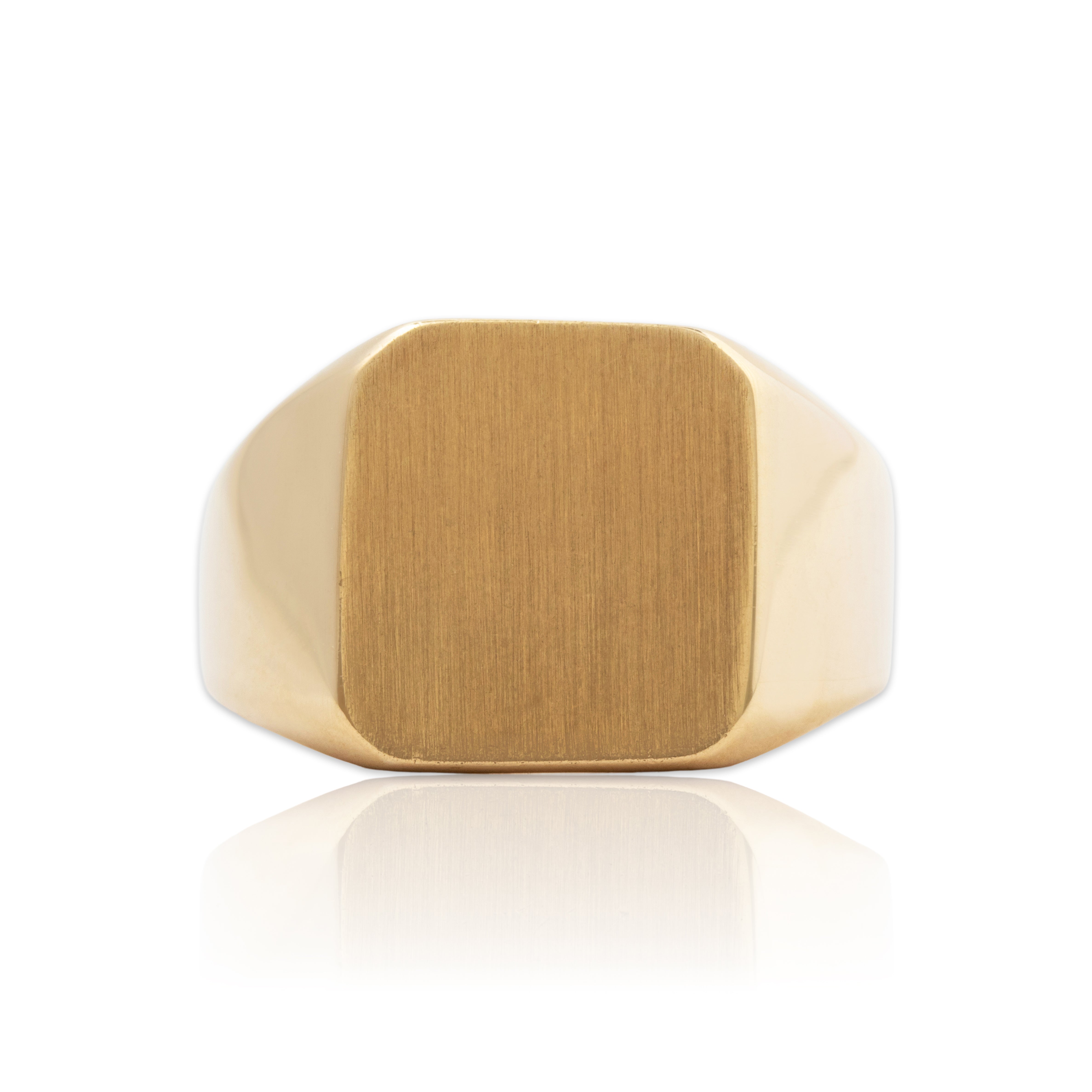 Vintage Heavy 14k Yellow Gold Brushed Finish Signet Ring 10、mySite、hinf8tx79