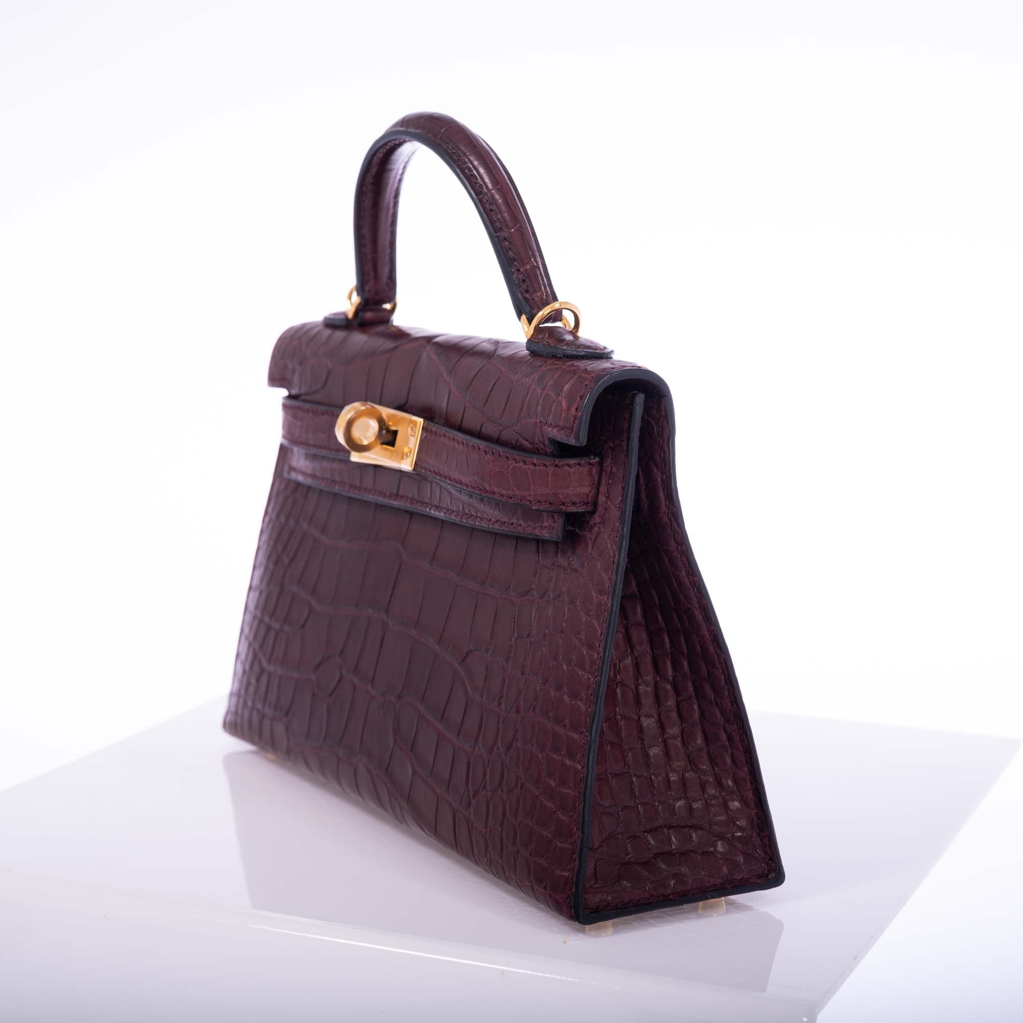 Hermès Mini Kelly II 20 Bordeaux Matte Alligator Gold Hardware、mySite、garminoutage.com