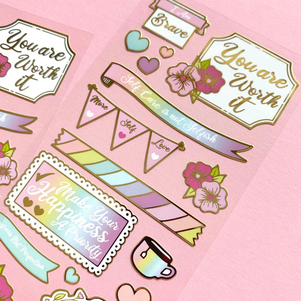  Decorative Stickers - Self Care Pastels Faux Enamel、mySite、ghnorth