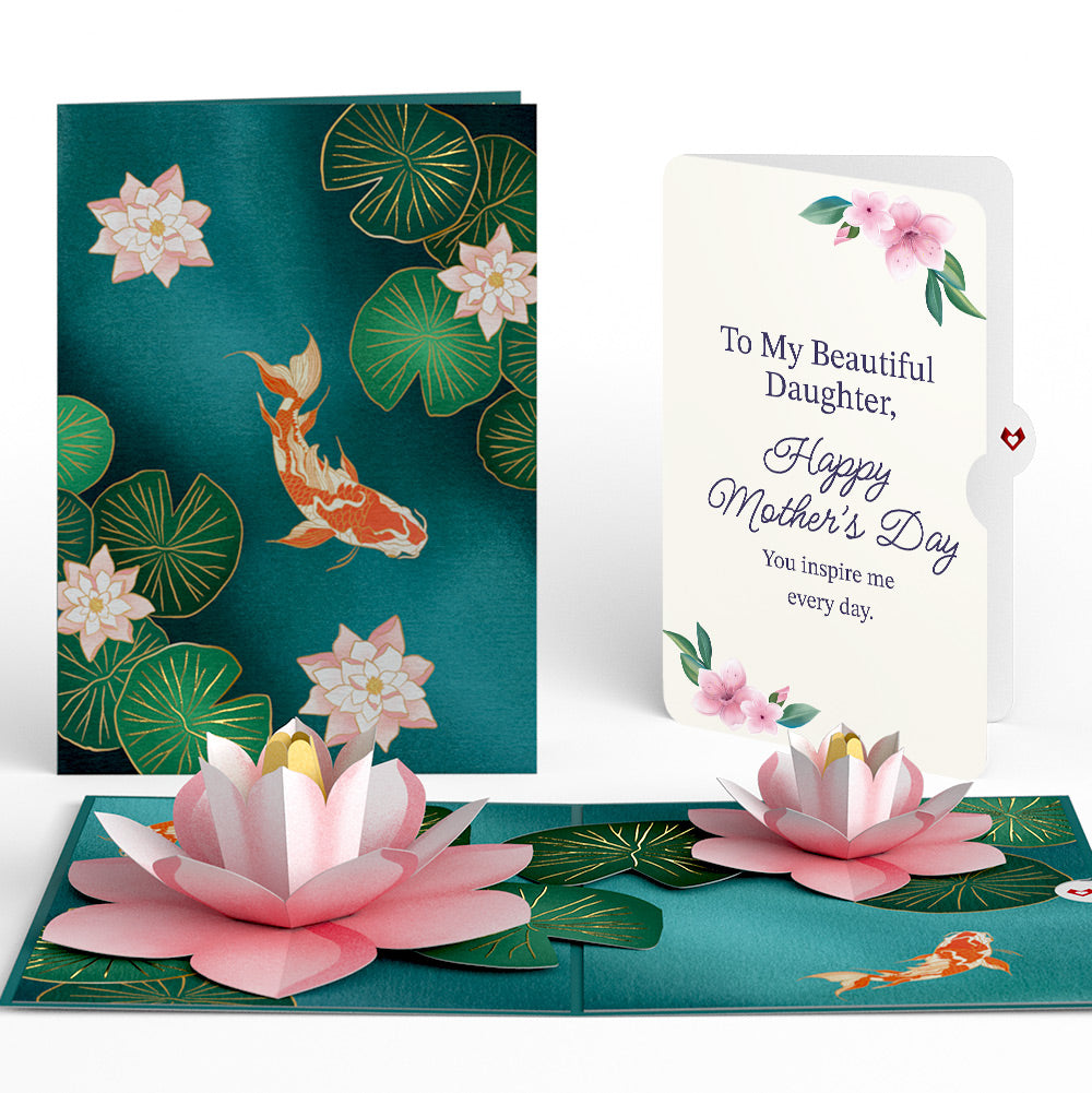 Koi Fish and Lotus Pond Mother's Day Pop-Up Card and Sentiment Set for Daughter、mySite、solidvoid
