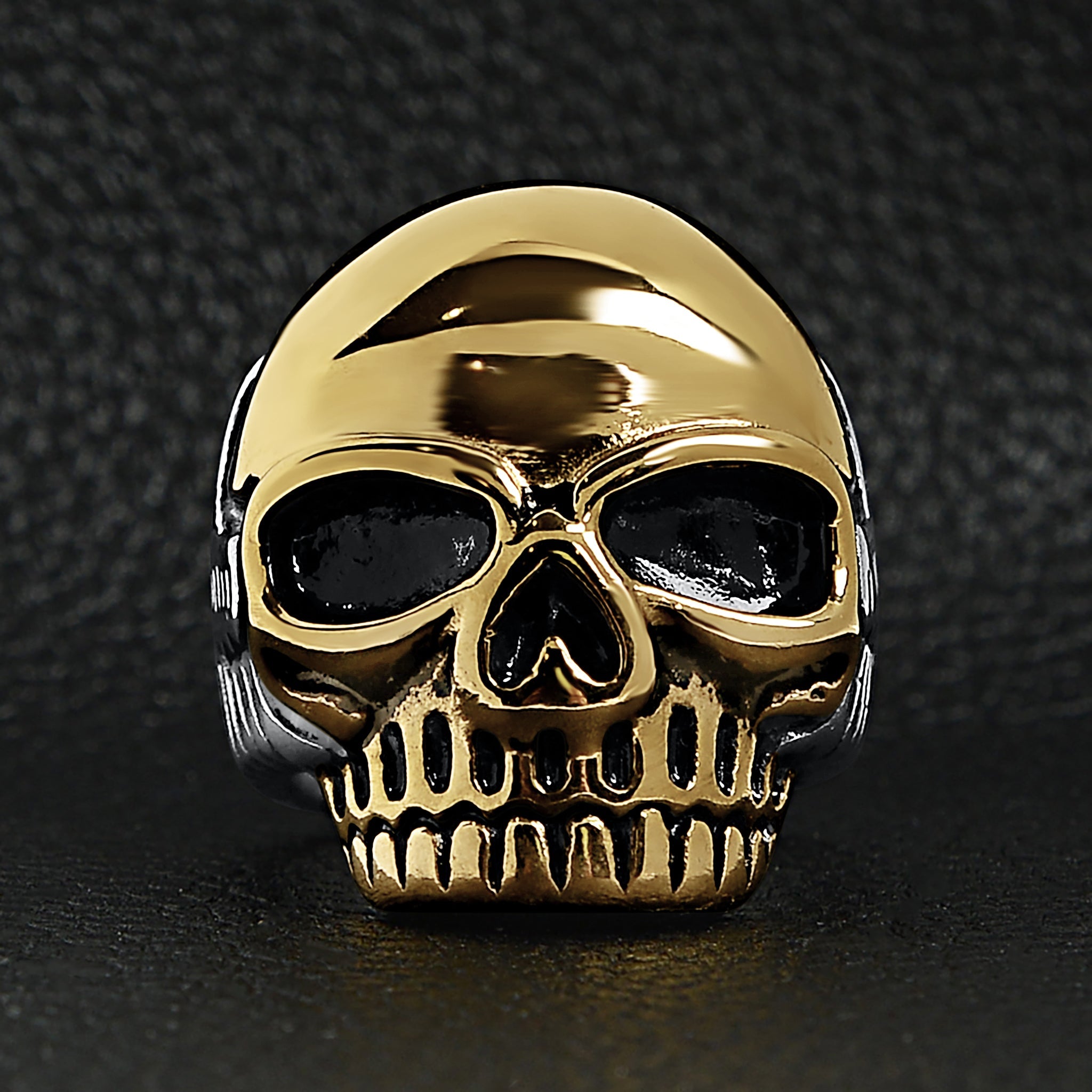 Stainless Steel And 18K Gold PVD Coated Skull Ring / SCR4102、mySite、dreamappss