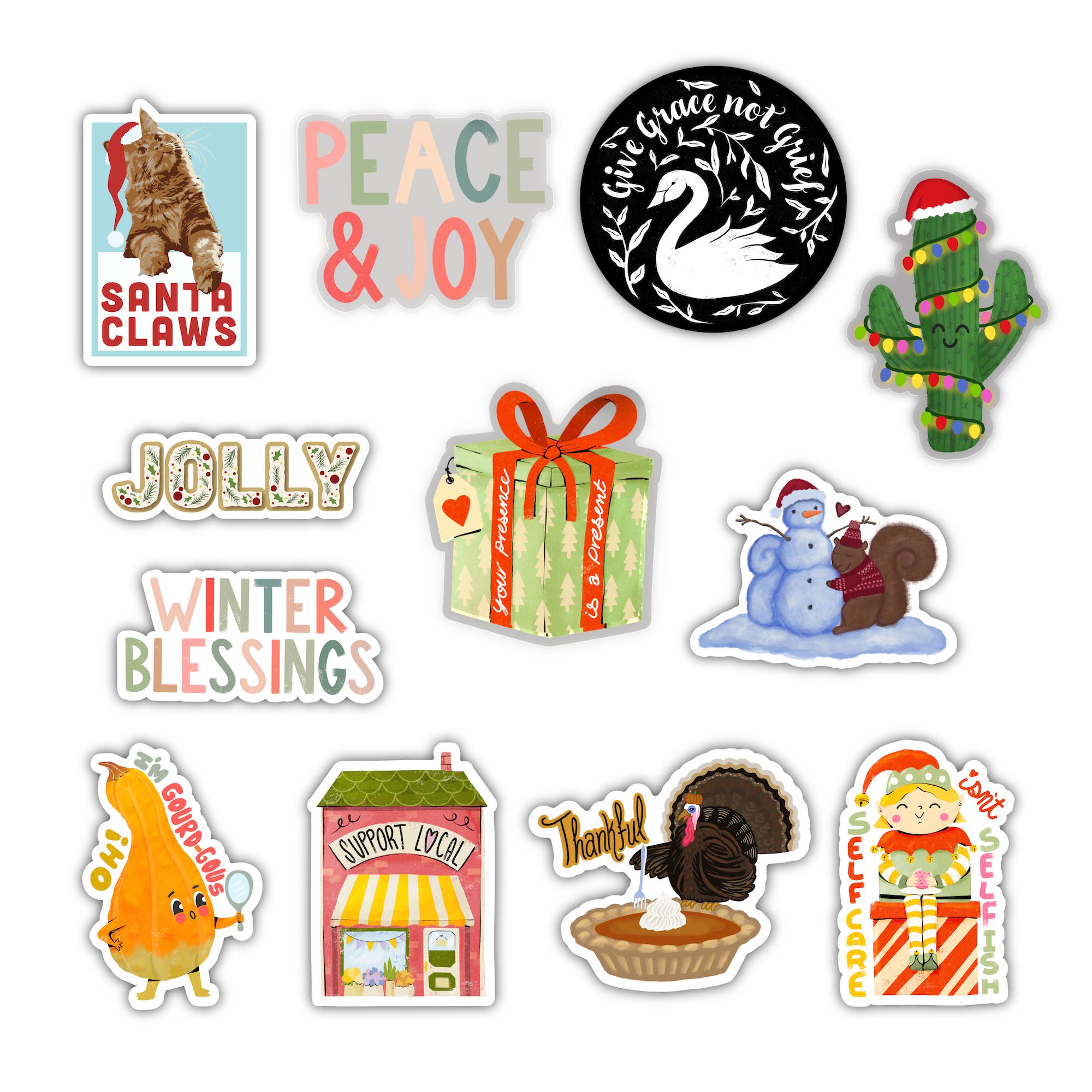  Holiday Stickers 12 Pack、mySite、elrpsem3k