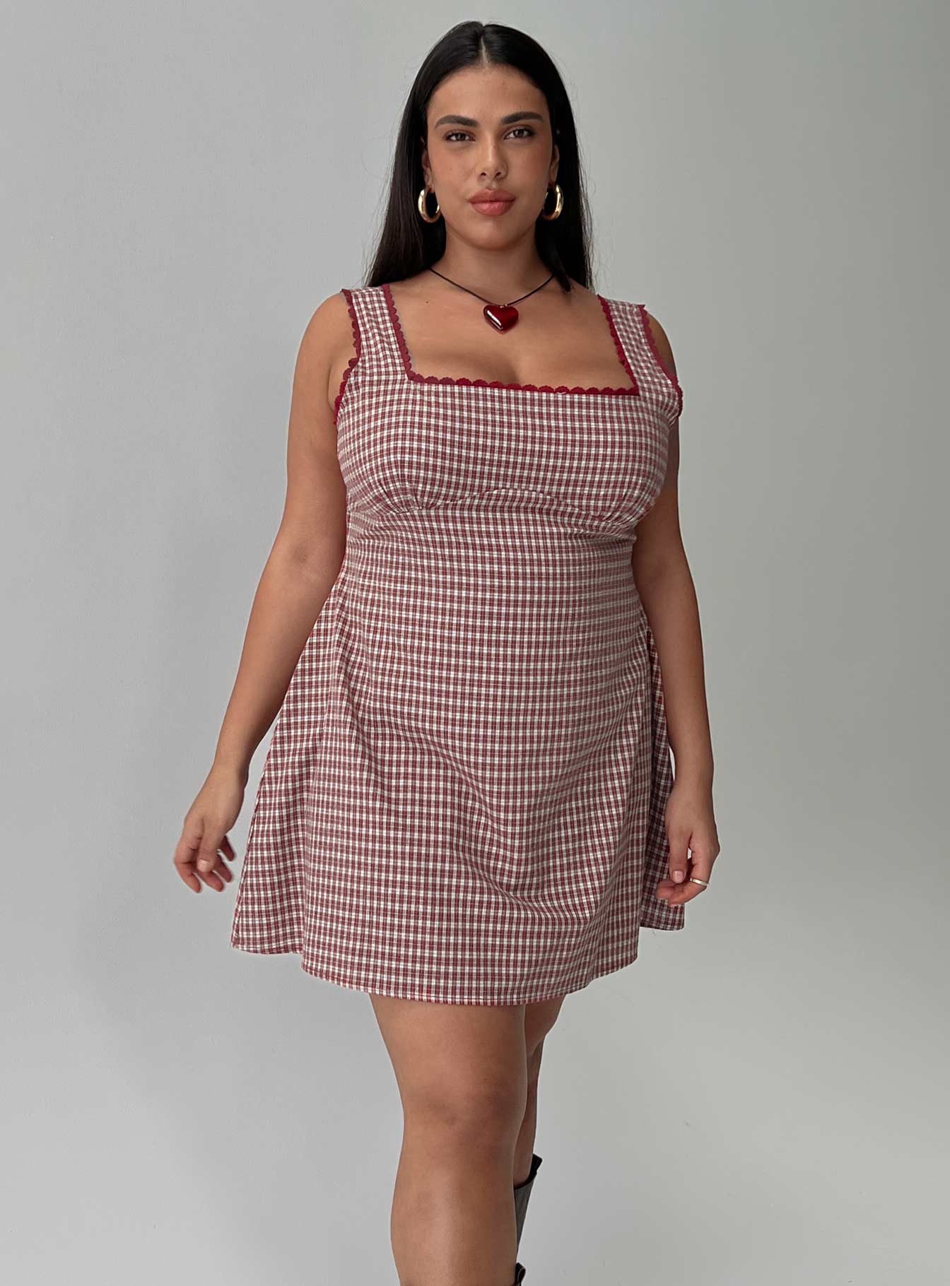 Dasha Mini Dress Red Check Curve、mySite、solidvoid
