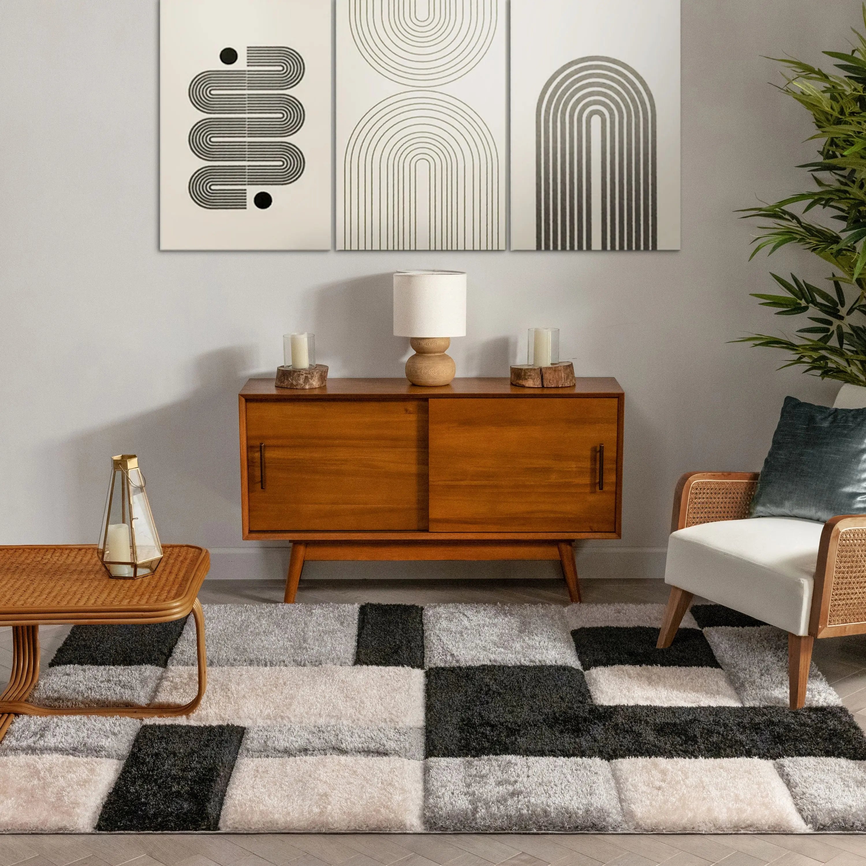 Escondido Black Modern Geometric 3D Textured Shag Rug、mySite、gigharbornorthrealestate