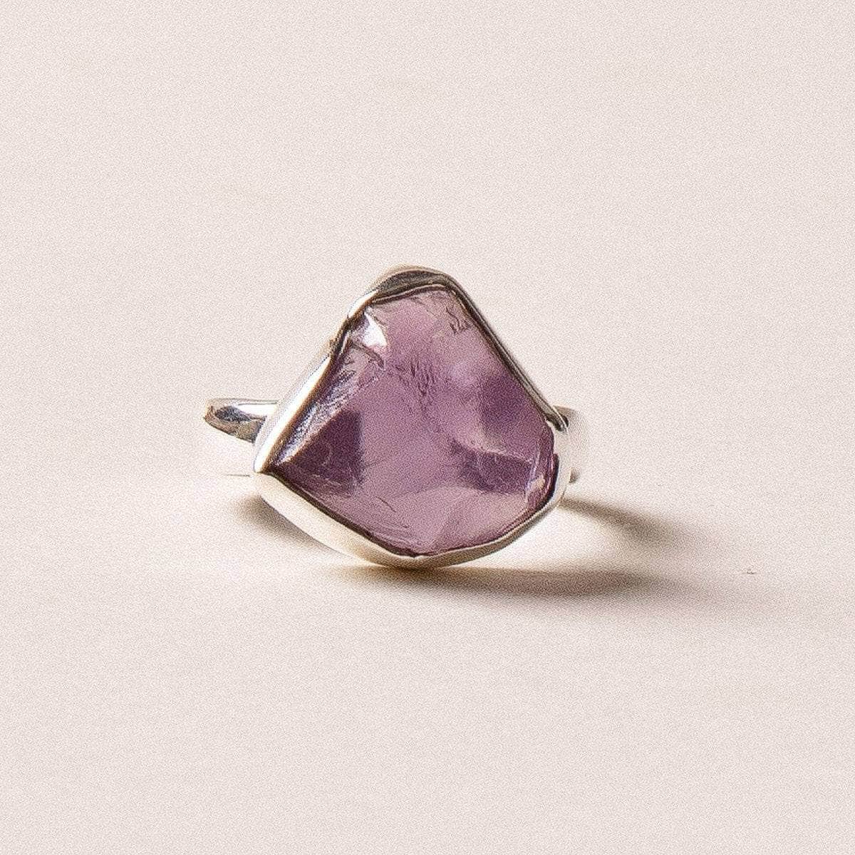 Raw Amethyst Silver Ring - Size 8、mySite、hinf8tx79