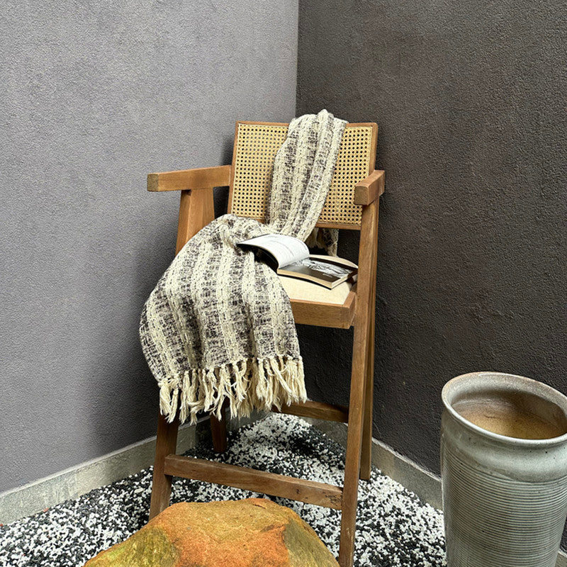 Cotton Cottage Throw | Black | 168 x 120 cm、mySite、camillekostekn