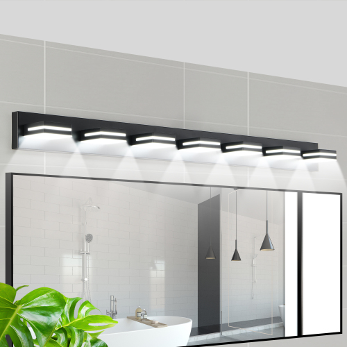 Modern Chrome LED Vanity Light, 5-Lights Wall Sconce for Bathroom and Mirror, Sleek Minimalist Design, Energy-Efficient, Easy to Install、、eastwooduniform