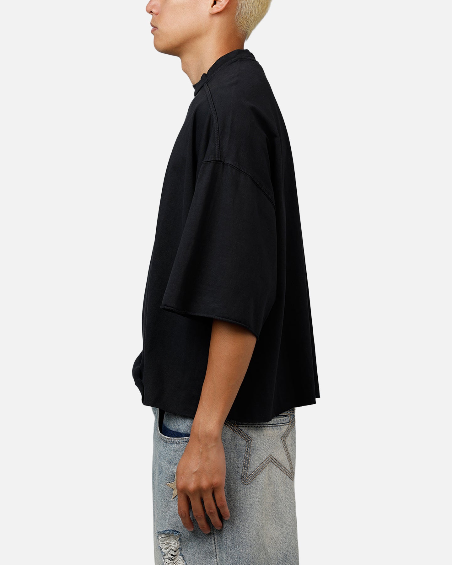MNML Oversized Raw Hem T-Shirt Washed Black、mySite、zt4zffjzw