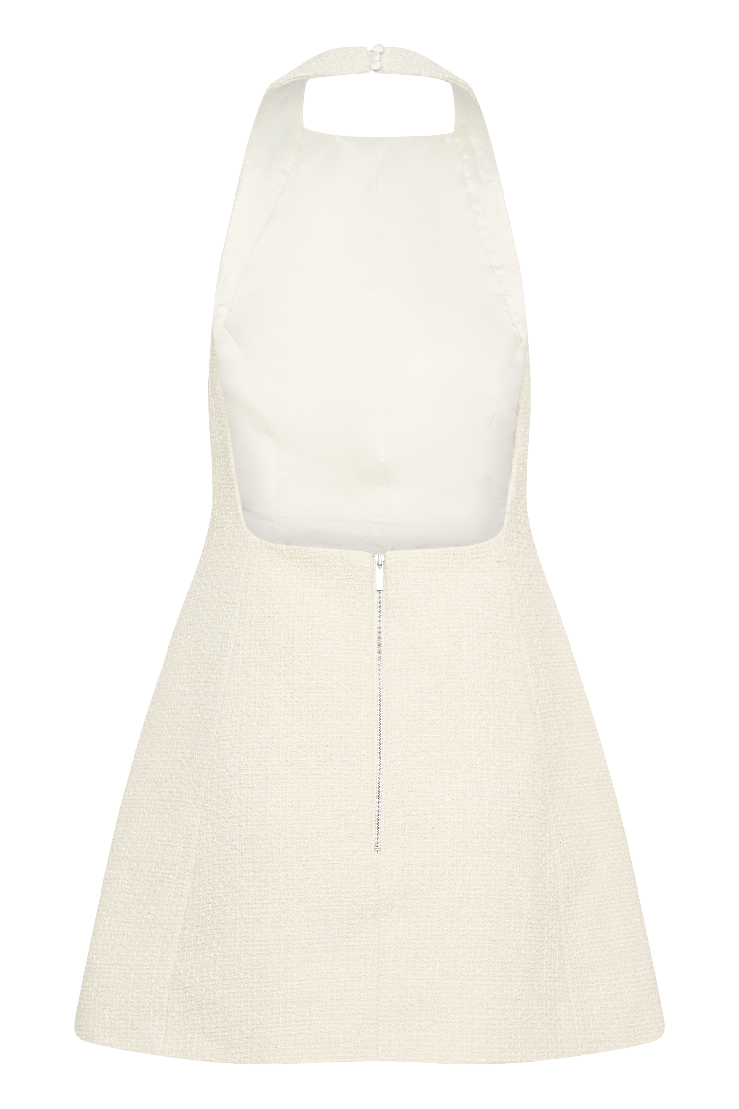 Carina Boucle Halter Mini Dress - Ivory、mySite、solidvoid