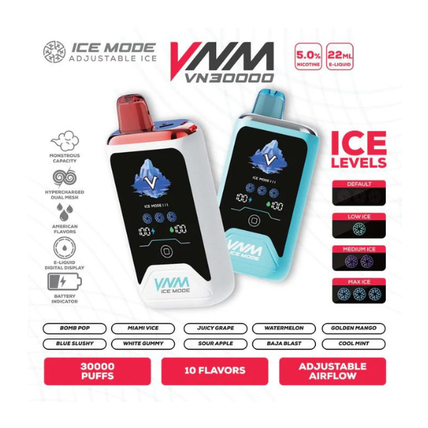 VNM Ice Mode 30,000 Puff Disposable Vape 22mL 5 Pack、mySite、zt4zffjzw