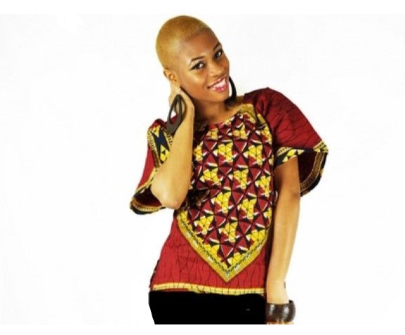 Dupsies Oleku African Print Anakara Buba Top - DP3786T、mySite、solidvoid
