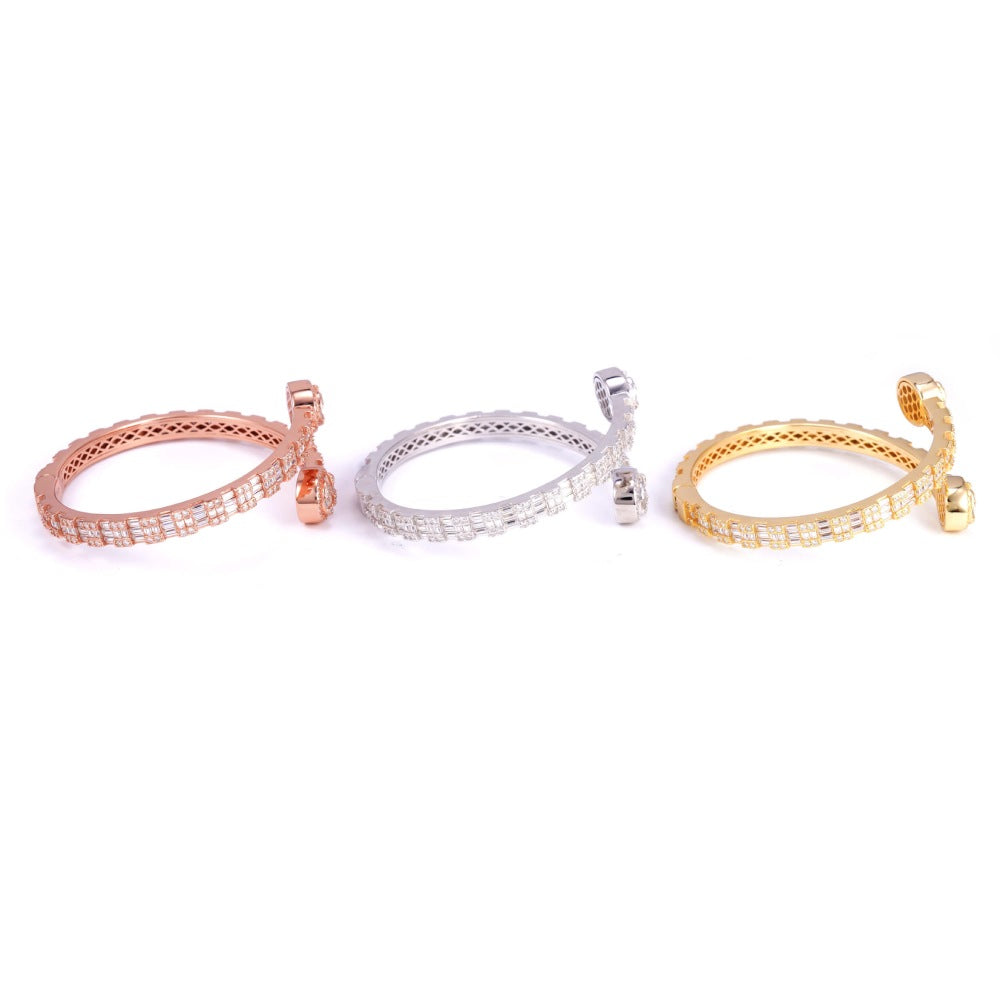 Circle Baguette Moissanite Bangle Bracelet 14K Gold、mySite、hinf8tx79