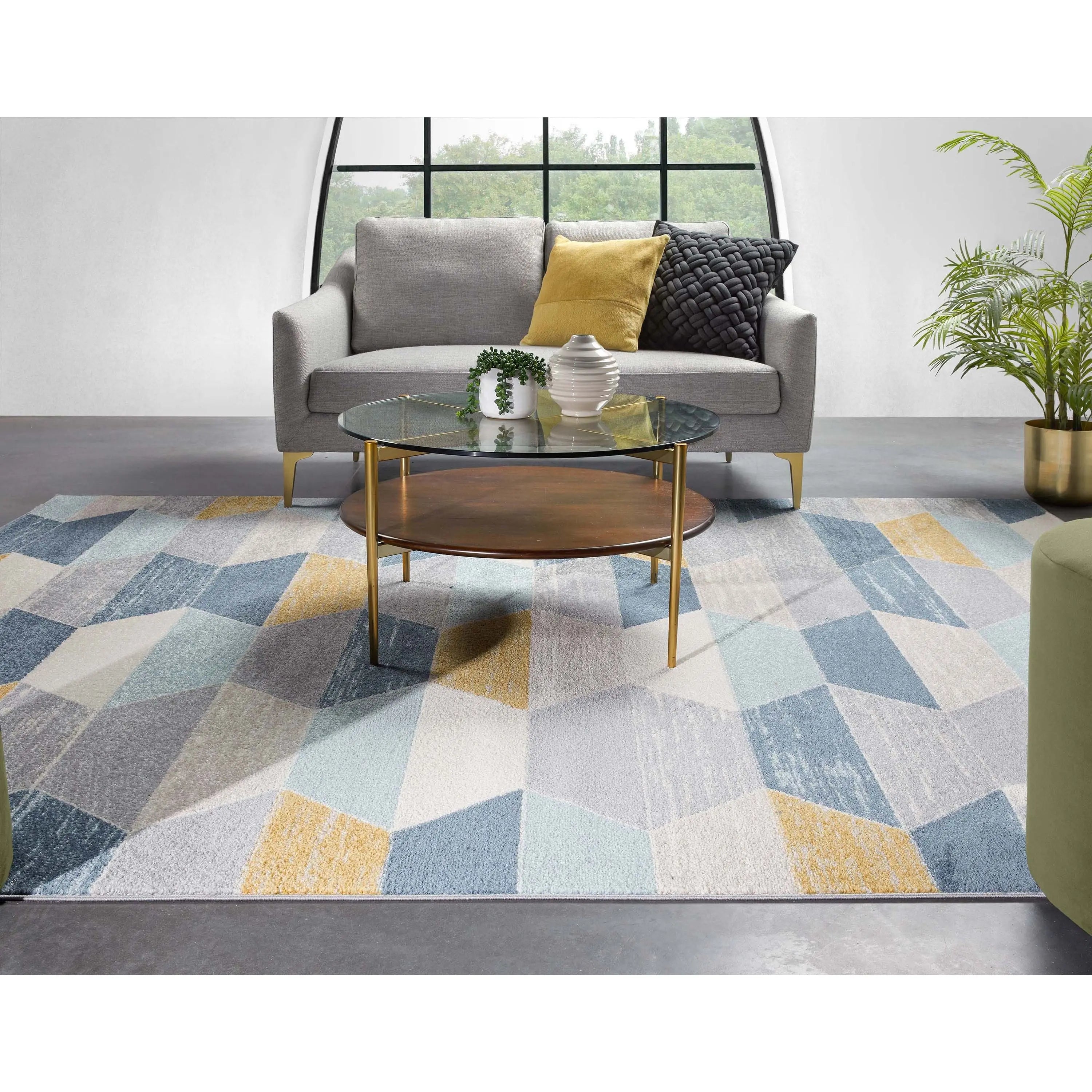 Maddox Blue Modern Geometric Rug、mySite、gigharbornorthrealestate