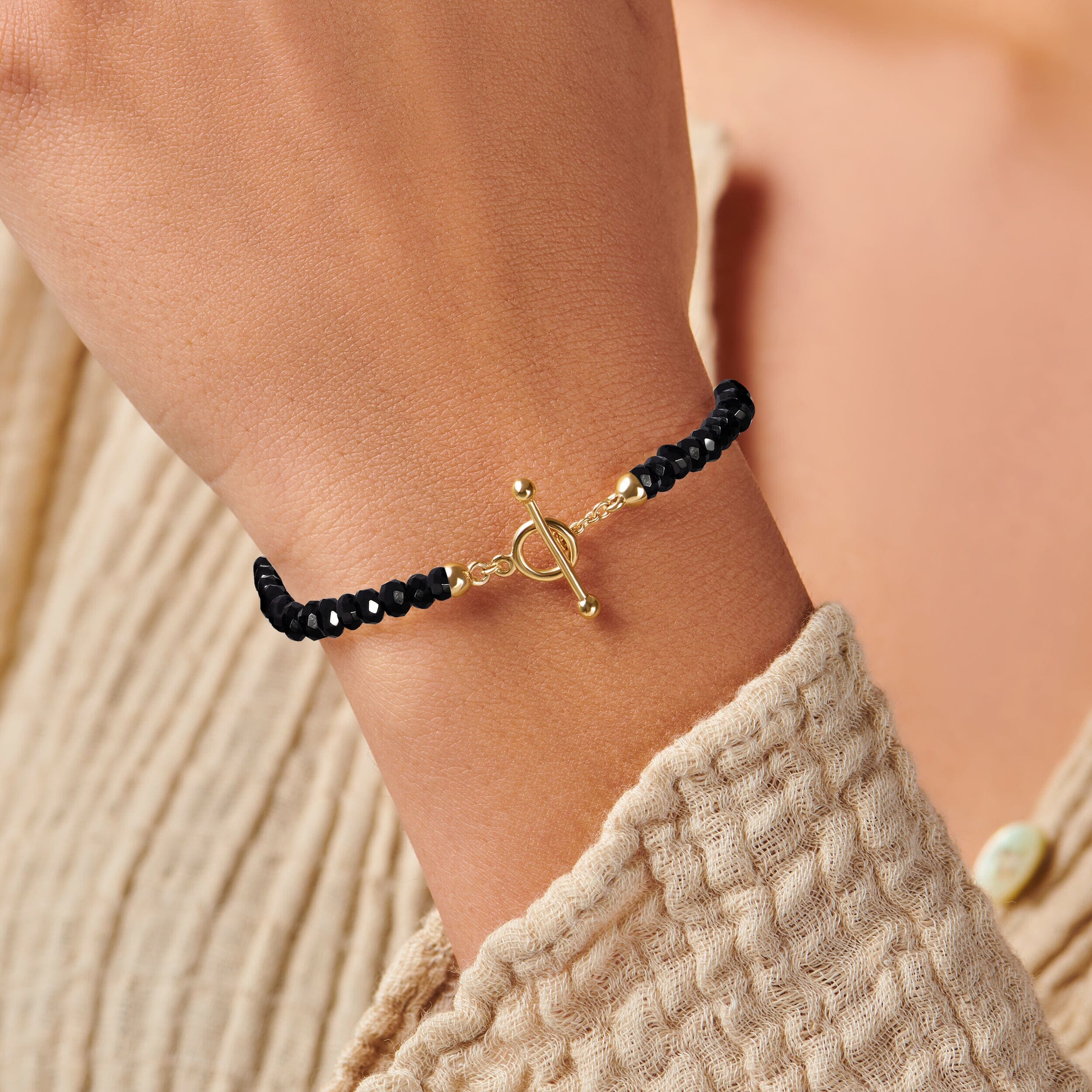 Black Obsidian T-Lock Beads Bracelet - Raise Your Vibrations、mySite、hinf8tx79