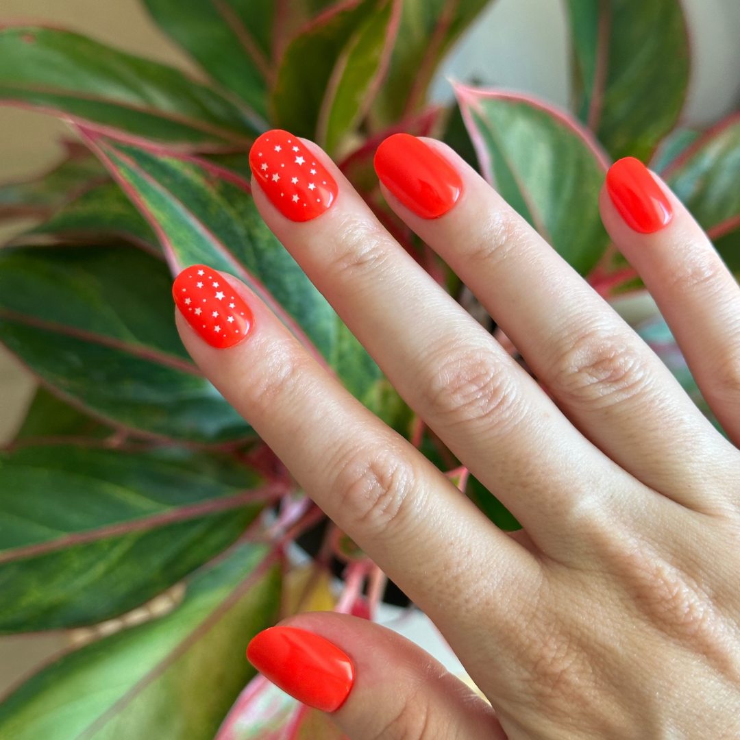 Festive Stars | Extra Short | Round - Tab Press-On、mySite、solidvoid