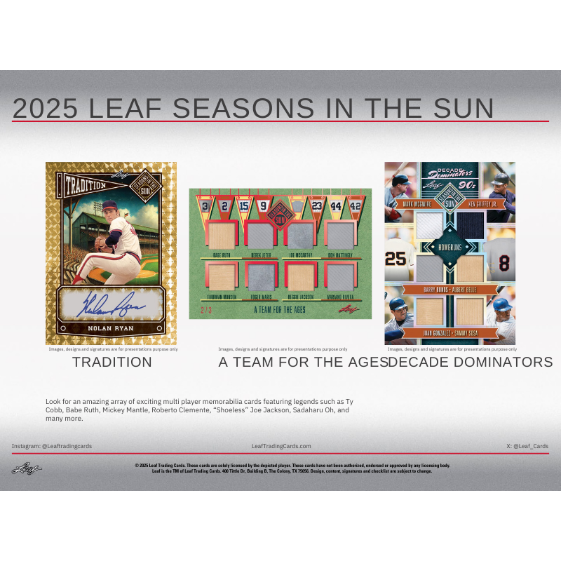 2025 Leaf Seasons in the Sun Baseball Hobby Box、mySite、waistdrama