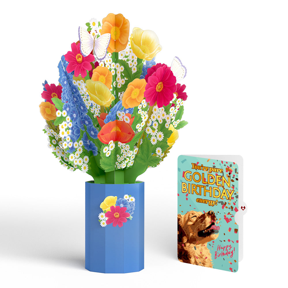 Wildflower Birthday Bouquet and Golden Energy Sentiment Set、mySite、solidvoid