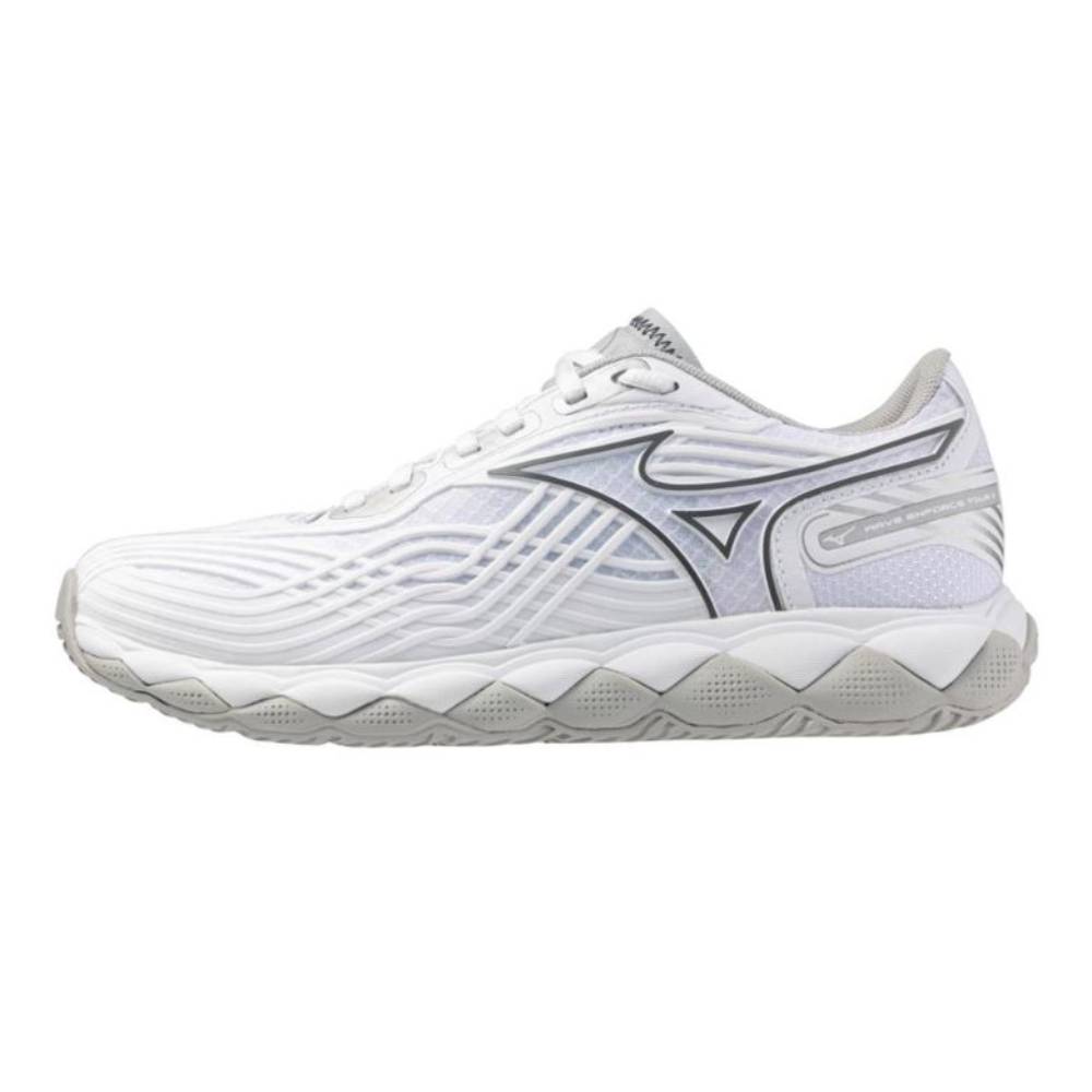 Mizuno Wave Enforce Tour 2 AC Women's Tennis Shoe (White/Silver)
