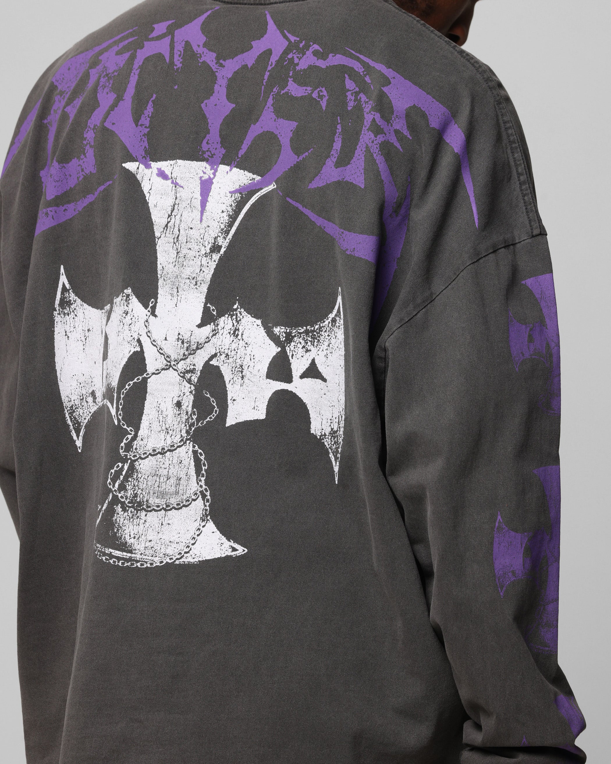 Loiter Angel Number Long Sleeve T-Shirt Charcoal、mySite、zt4zffjzw